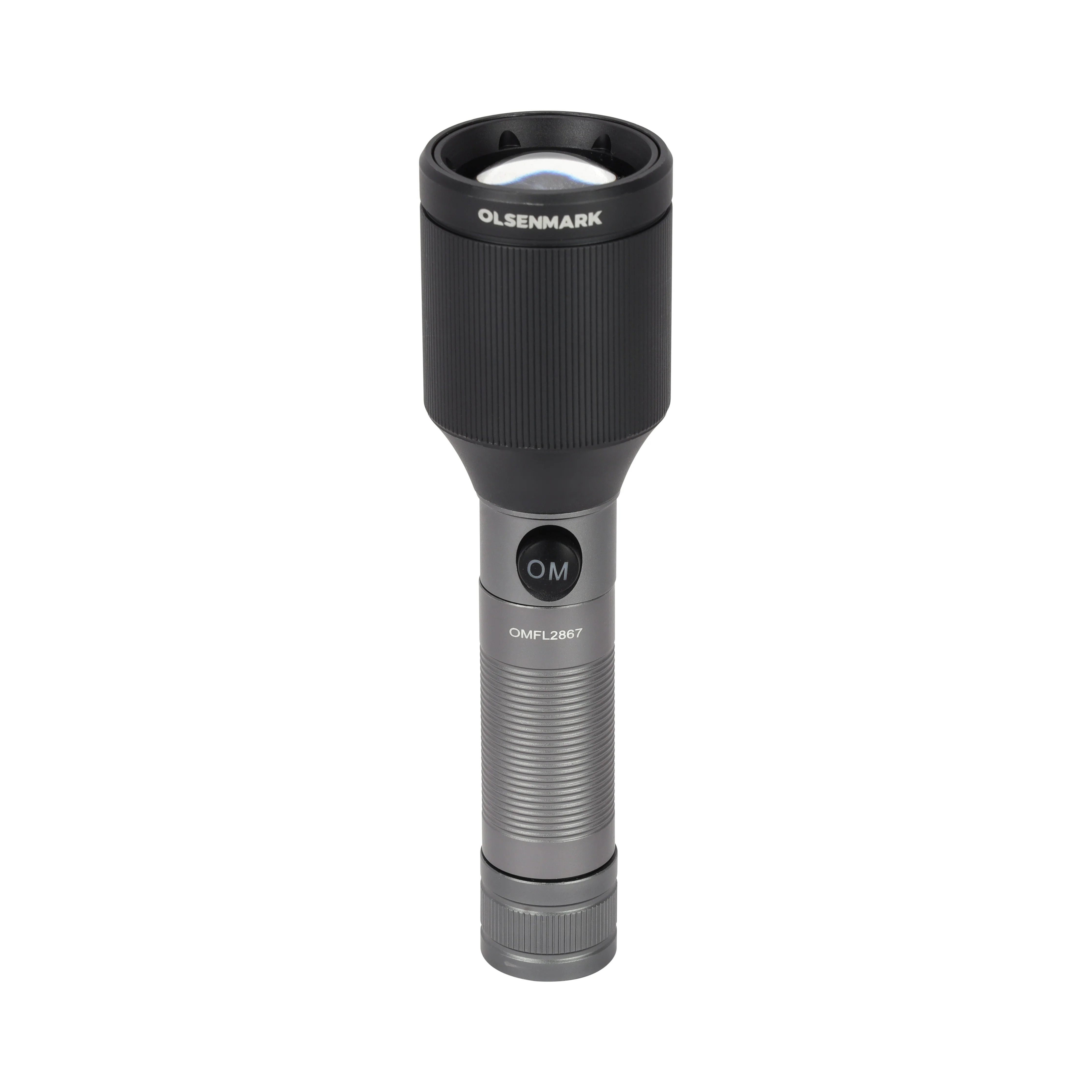 Olsenmark OMFL2867 Rechargeable LED Zoomable Flashlight 15W| 8000mAh with 700-800 lumens and zoom function| aluminum body with multiple light modes outdoor use|