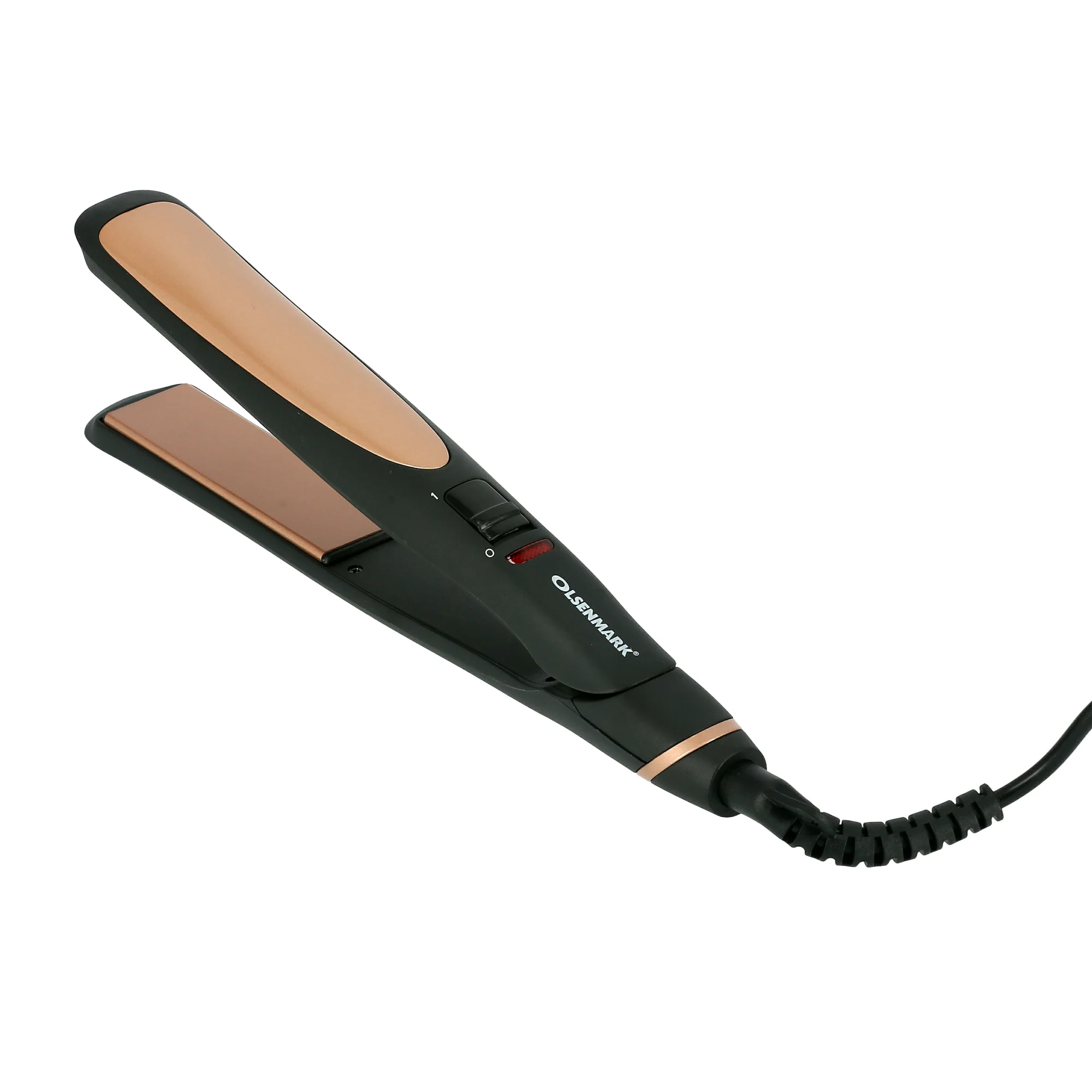 Olsenmark OMH4063 Hair Straightener| PTC Heating Element, 220°C High Temperature & Ceramic Tourmaline Coated Plates| LED Indicator Switch and 360° Swivel Cord|
