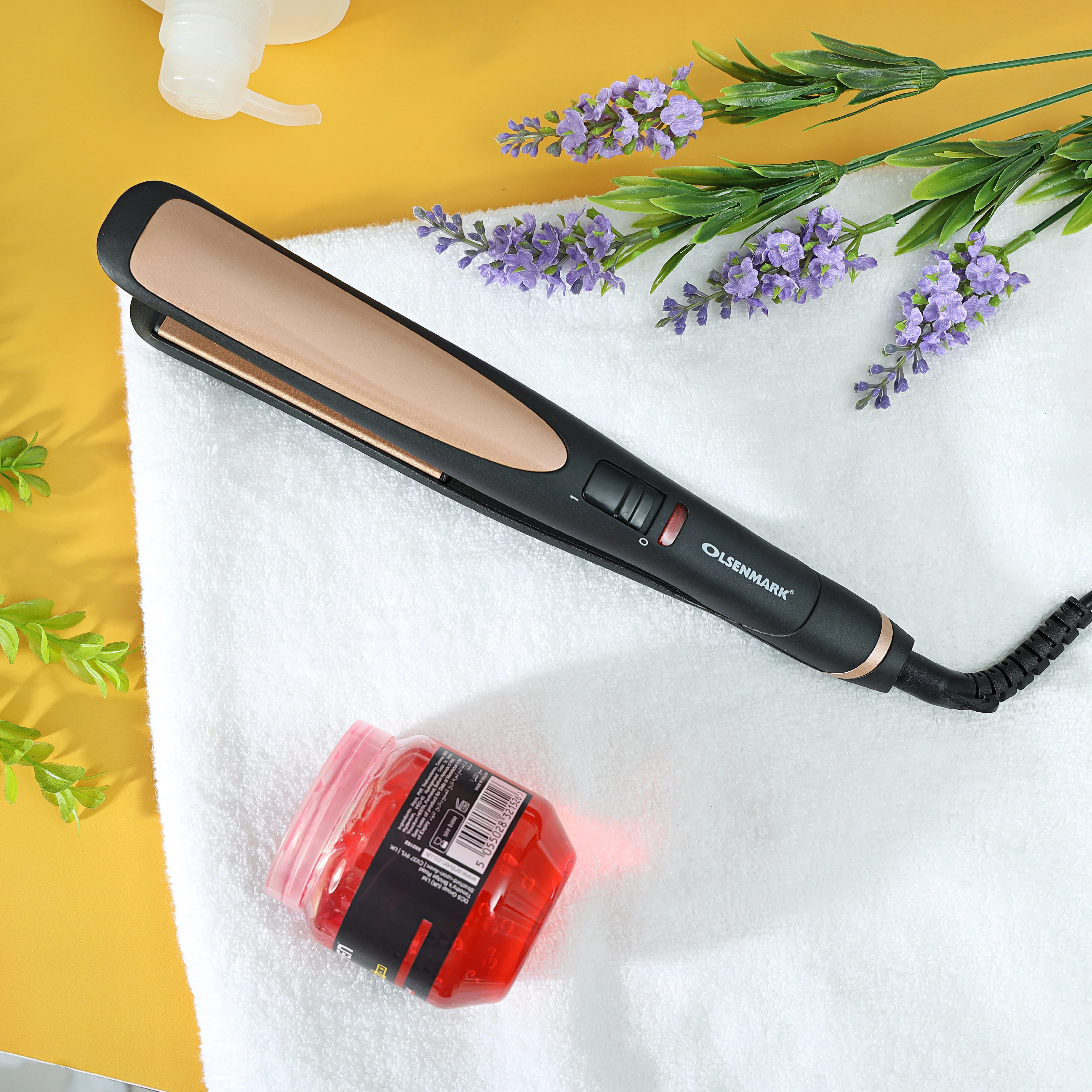 Olsenmark OMH4063 Hair Straightener| PTC Heating Element, 220°C High Temperature & Ceramic Tourmaline Coated Plates| LED Indicator Switch and 360° Swivel Cord| - Image 2
