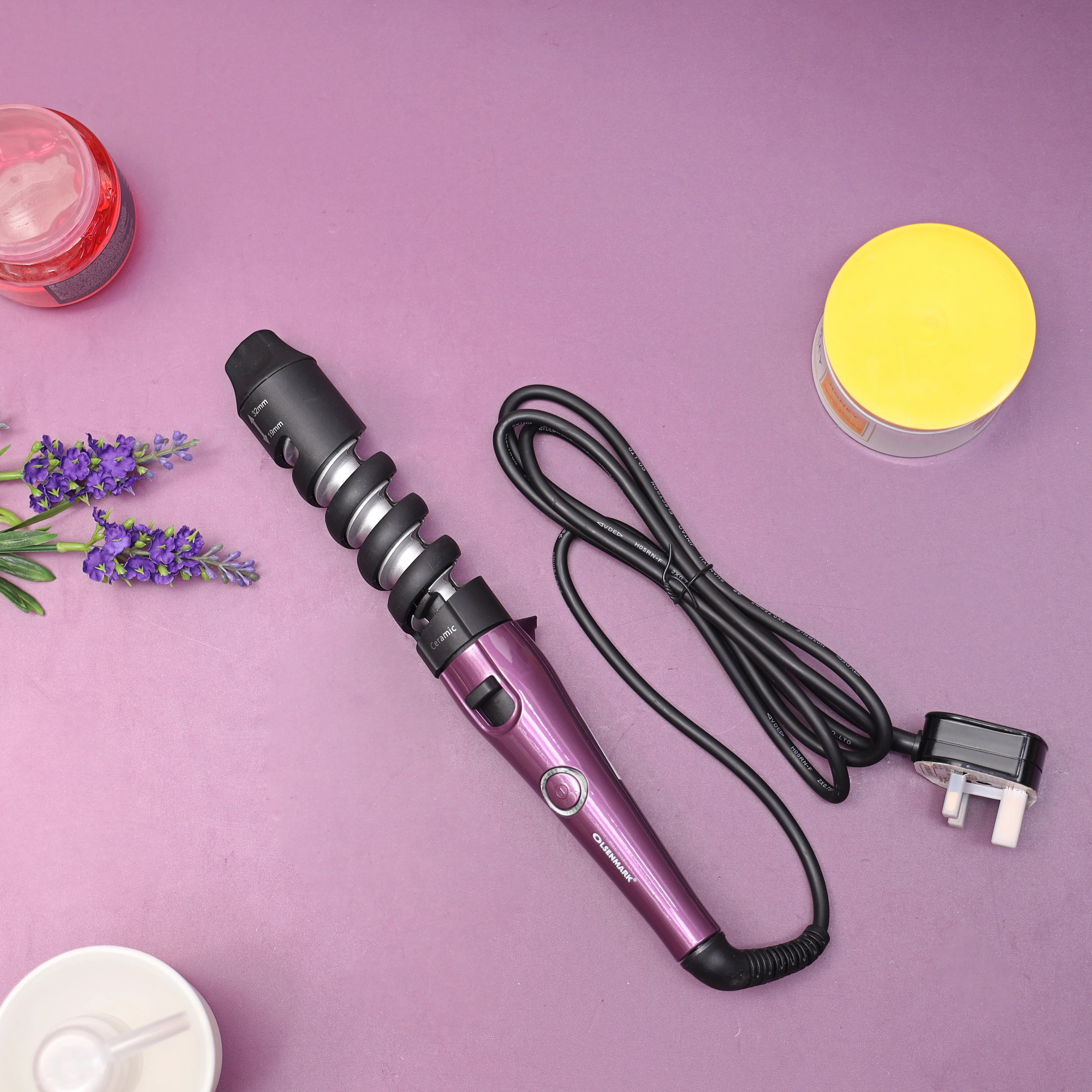 Olsenmark OMH4078 Ceramic Hair Curler| Spiral Curling Guide, Fast Heating Technology & Easy ON/OFF Switch| Swivel Cord for Smooth, Long-Lasting Curls & Easy Hair Styling| - Image 5