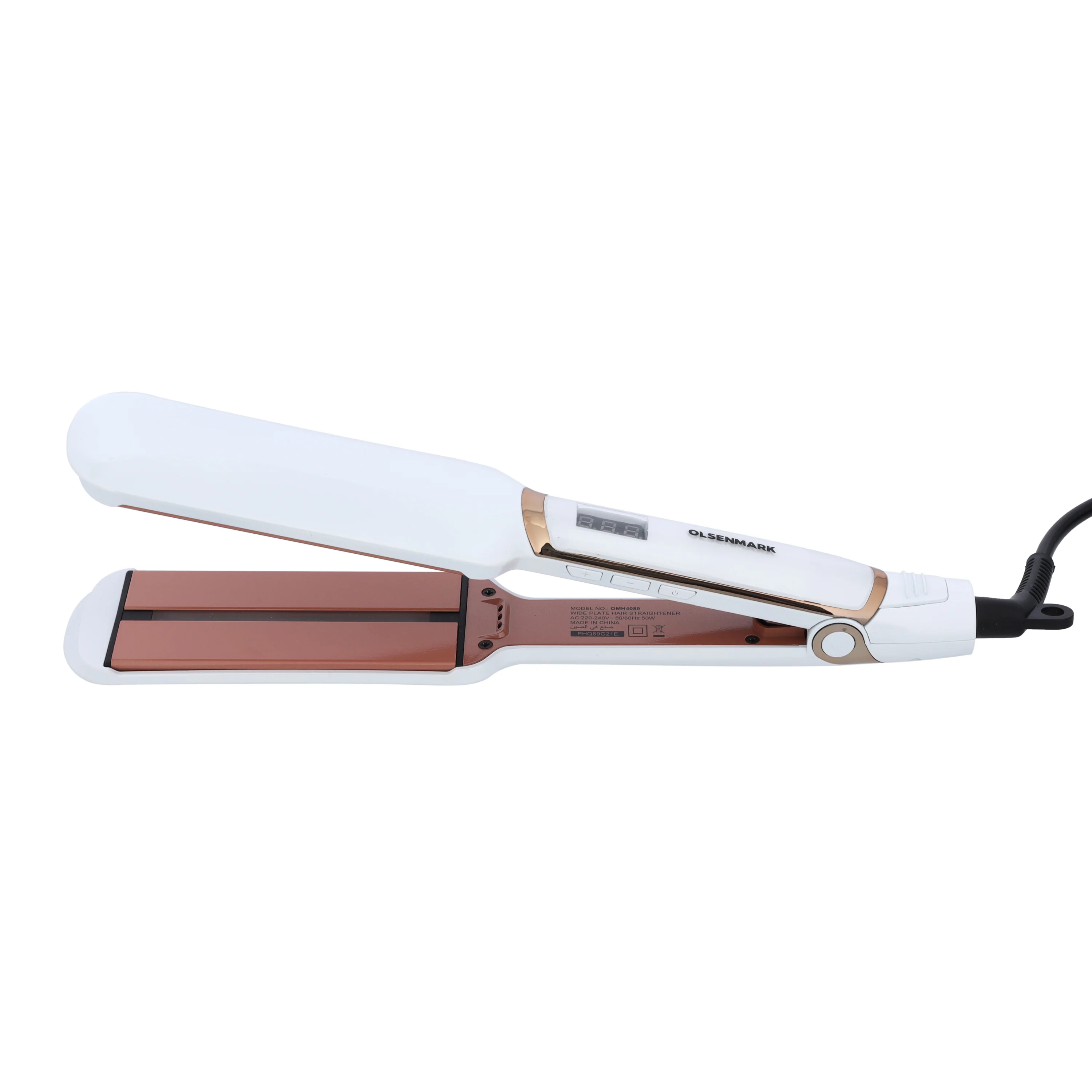 Olsenmark OMH4089 Wide Plate Hair Straightener| LED display, digital temperature control 120°C–200°C| infrared light technology and fast PTC heating for smooth styling| - Image 3