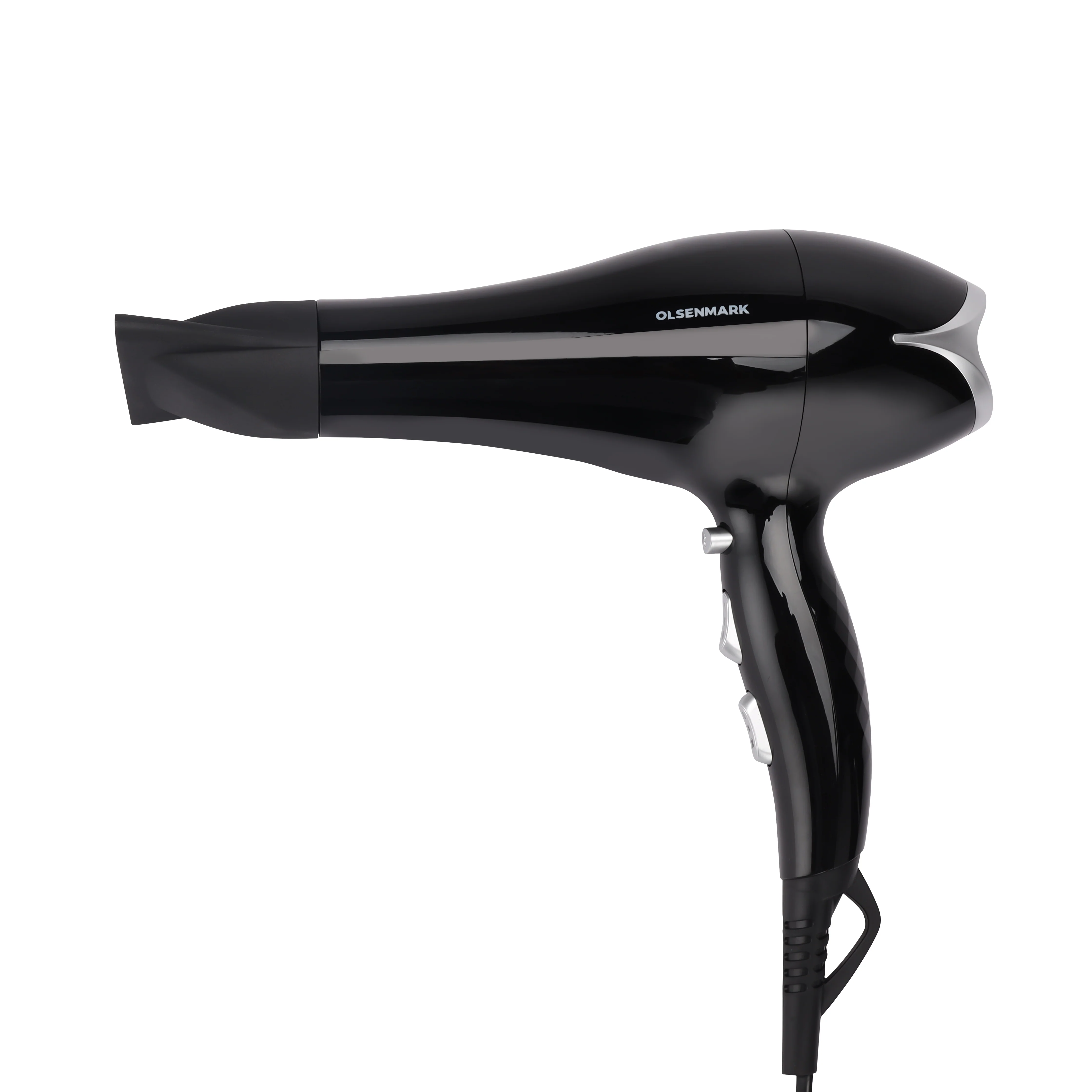 Olsenmark OMH4097 Professional Hair Dryer| 2400W power, AC motor with 3 heat levels, 2 speed control| cool shot function, concentrator and diffuser for fast drying|