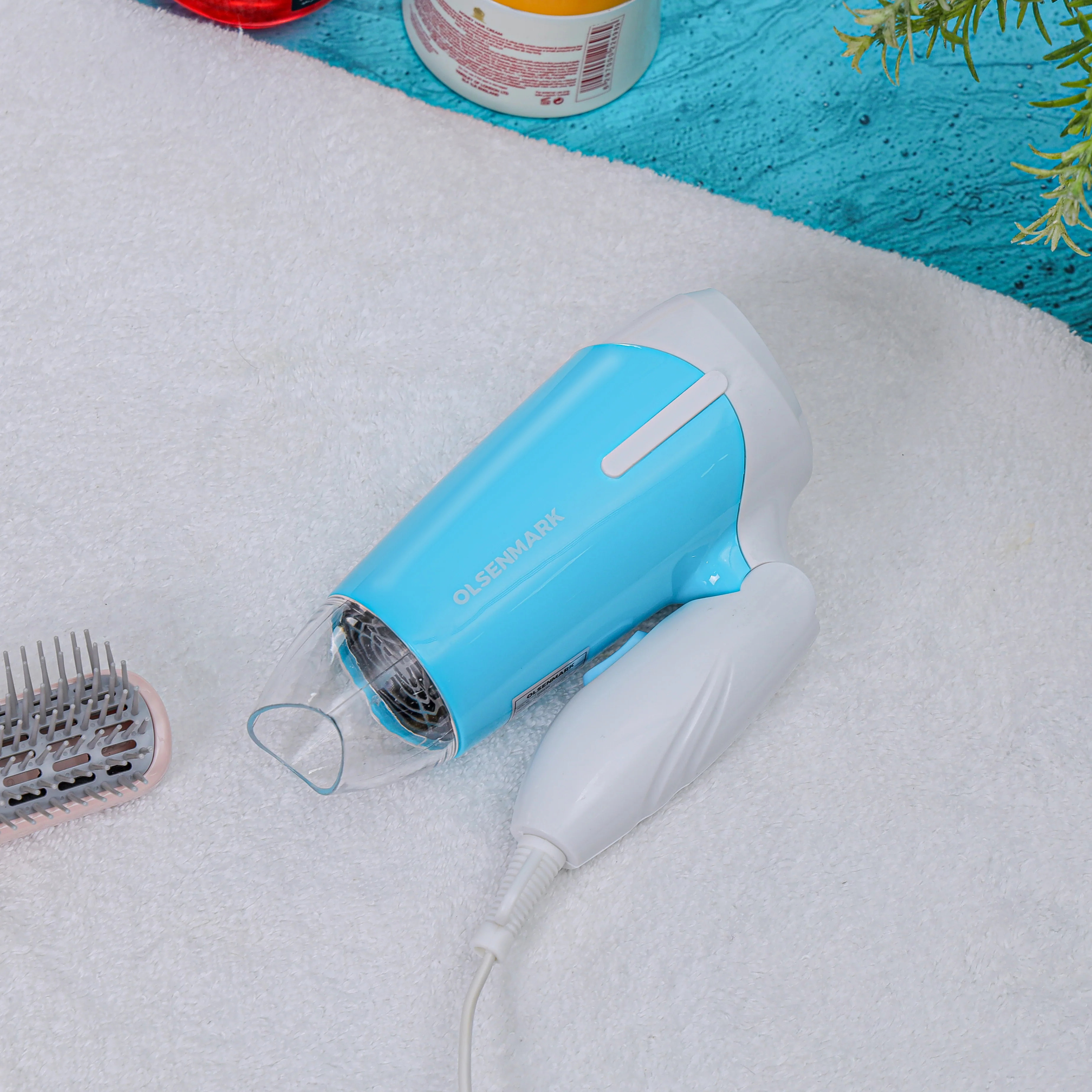 Olsenmark OMH4101 Travel Hair Dryer with 850W| foldable handle, 2 speed control & overheat protection| Compact ABS body with DC motor, 1.5m cable & BS plug for travel use - Image 3