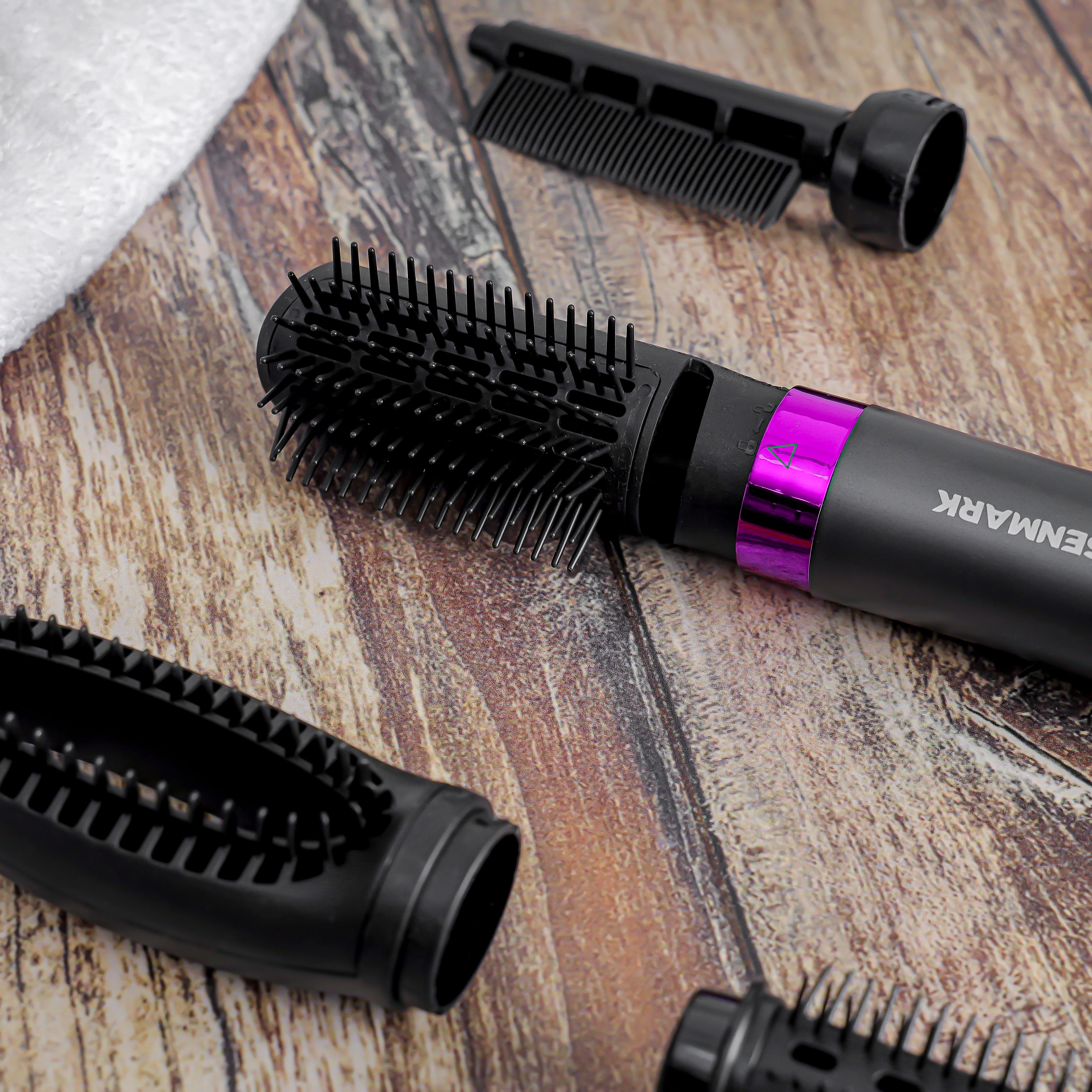 Olsenmark OMH4115 5 in 1 Hot Air Comb 800W | adjustable power, curling nozzle & styling nozzle| concentrate nozzle, hot & cold air function, 360° cord rotation| - Image 4