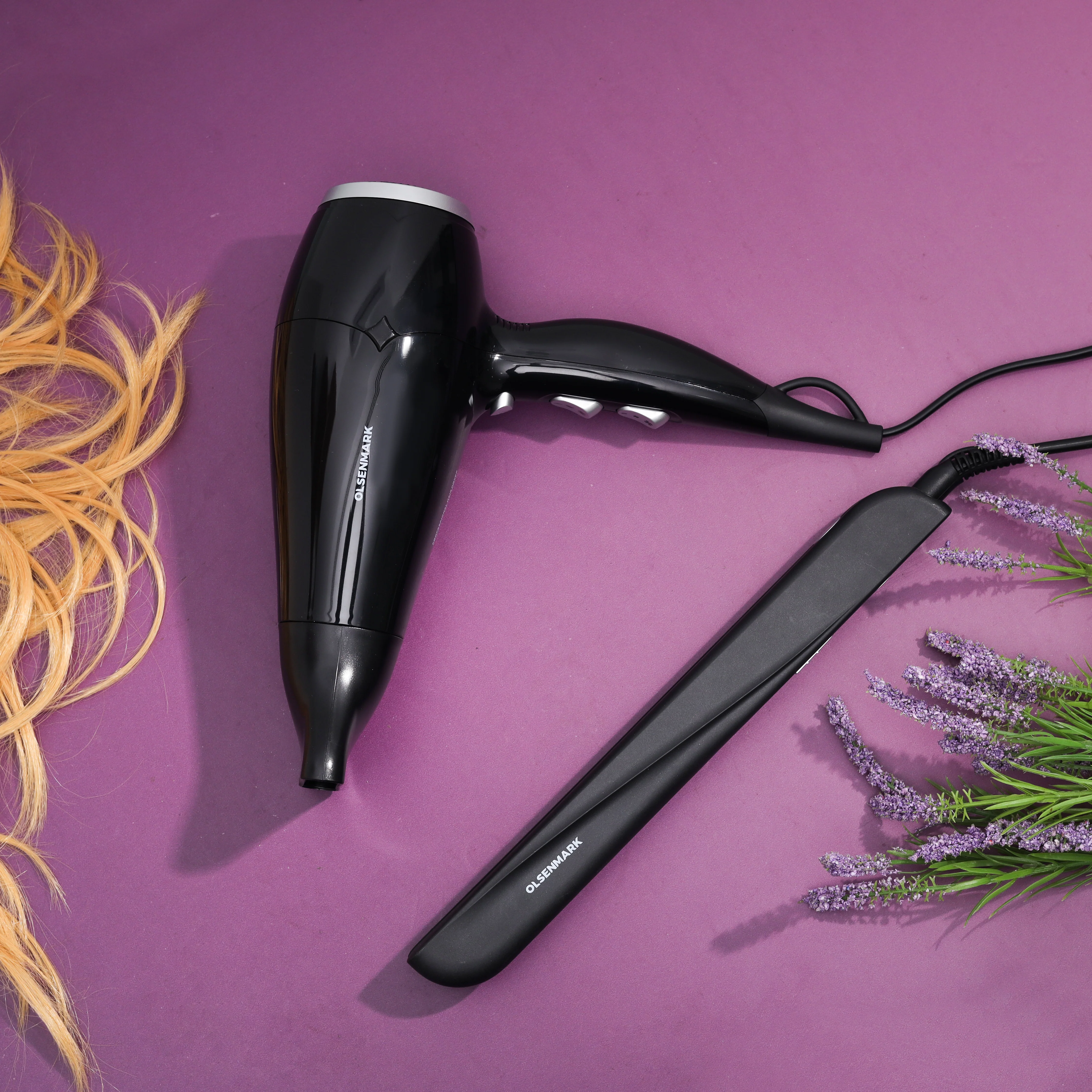 Olsenmark OMHC4074 2-in-1 Professional Hair Styler Kit| 2100W hair dryer & 35W hair straightener| cool shot function, 2 speed and 3 heat settings, 360° swivel cord| - Image 2