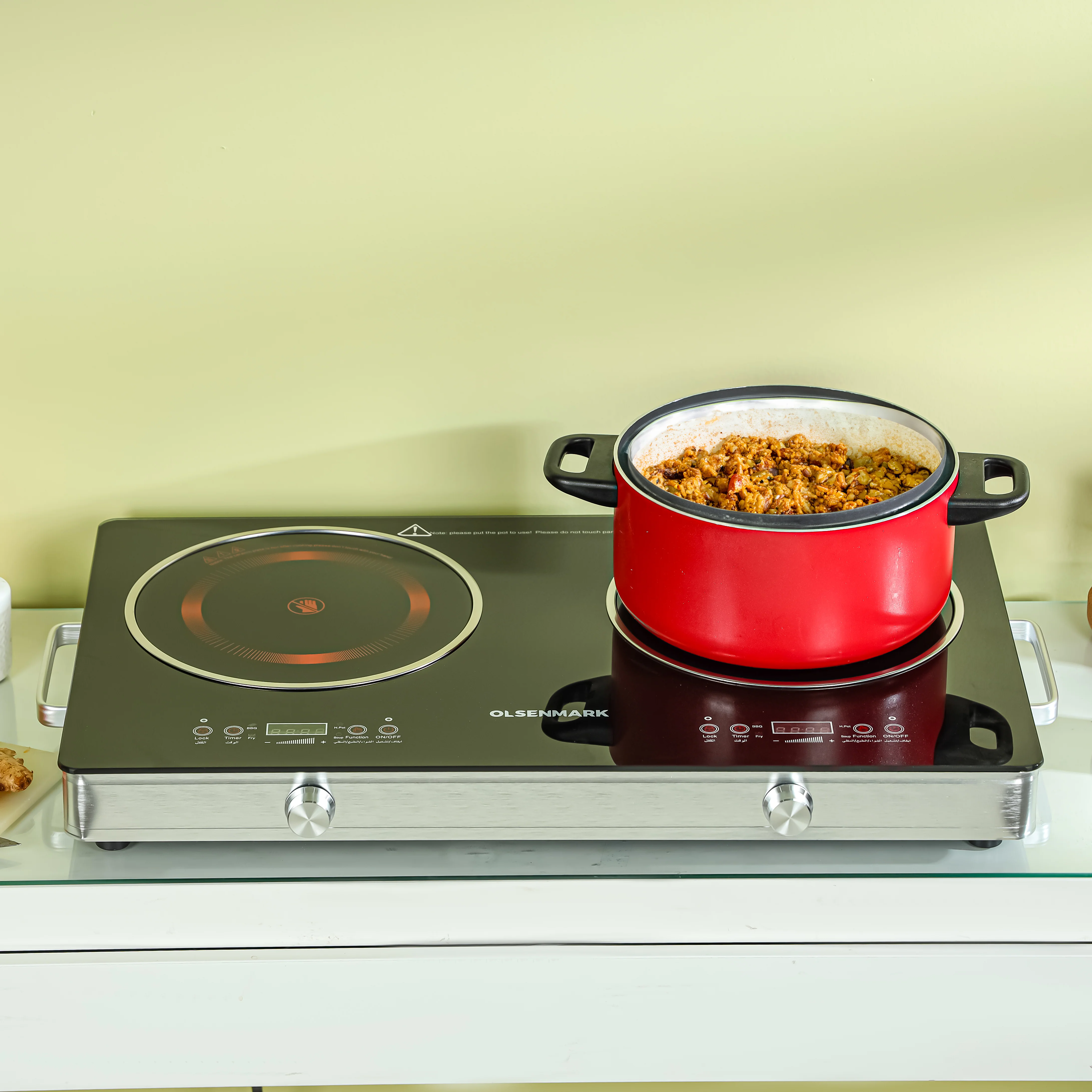 Olsenmark OMIC2280 Infrared Cooker 3600W| double cooking hob, LED display & sensor touch control | 9 temperature settings, timer function, overheat protection| - Image 3