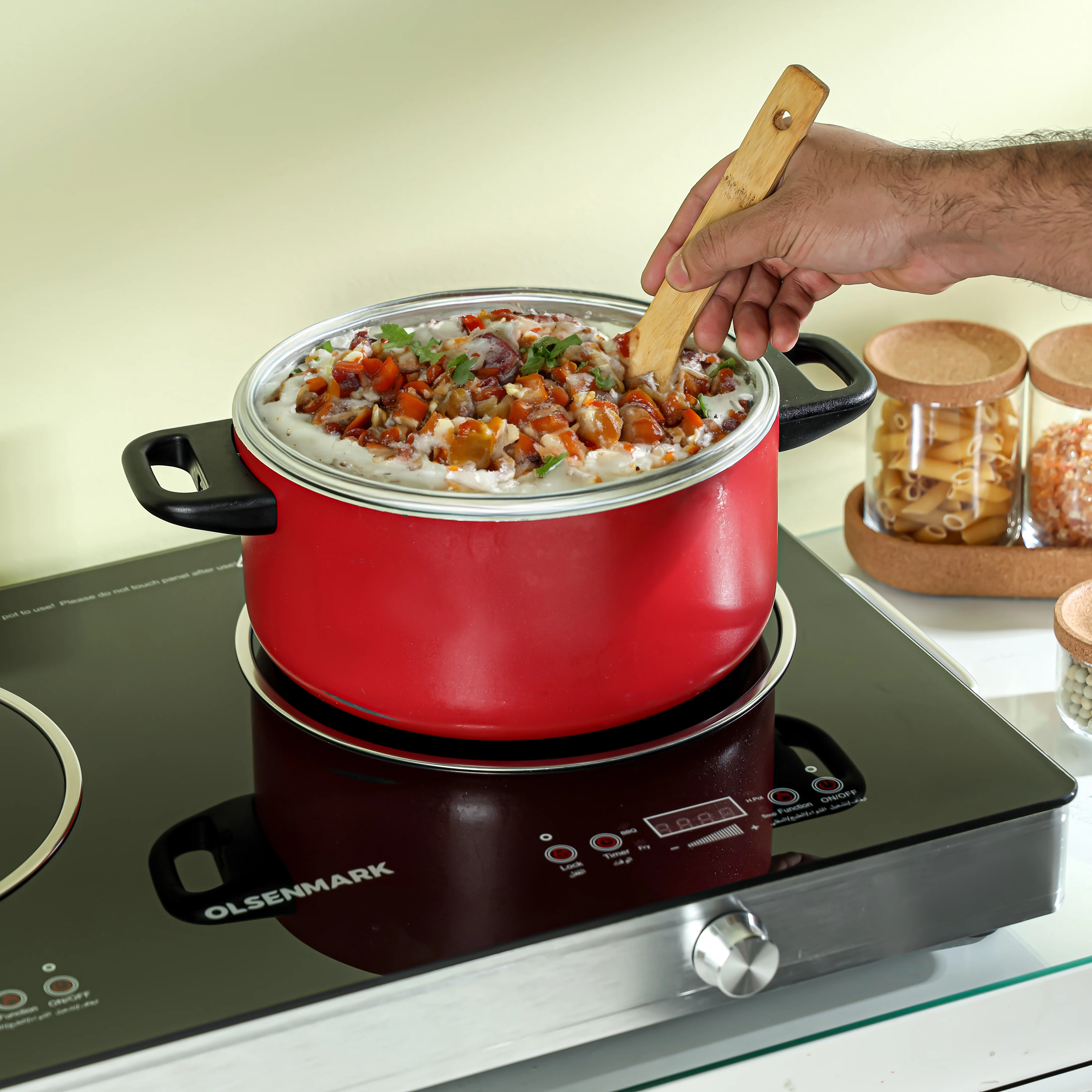 Olsenmark OMIC2280 Infrared Cooker 3600W| double cooking hob, LED display & sensor touch control | 9 temperature settings, timer function, overheat protection| - Image 5