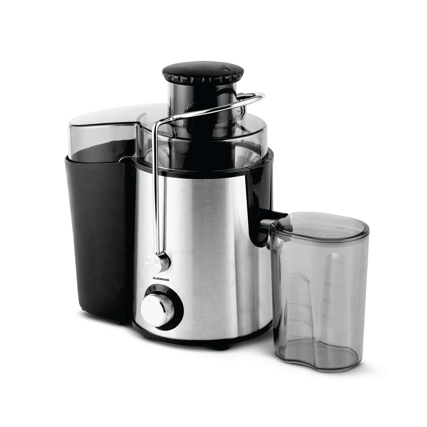 Olsenmark OMJE2345 Juice Extractor 400W | Stainless Steel Juicer with 2 Speeds & Pulse| 70mm Wide Feed Tube, 1.2L Pulp Container, 500ml Juice Cup, Powerful Motor|