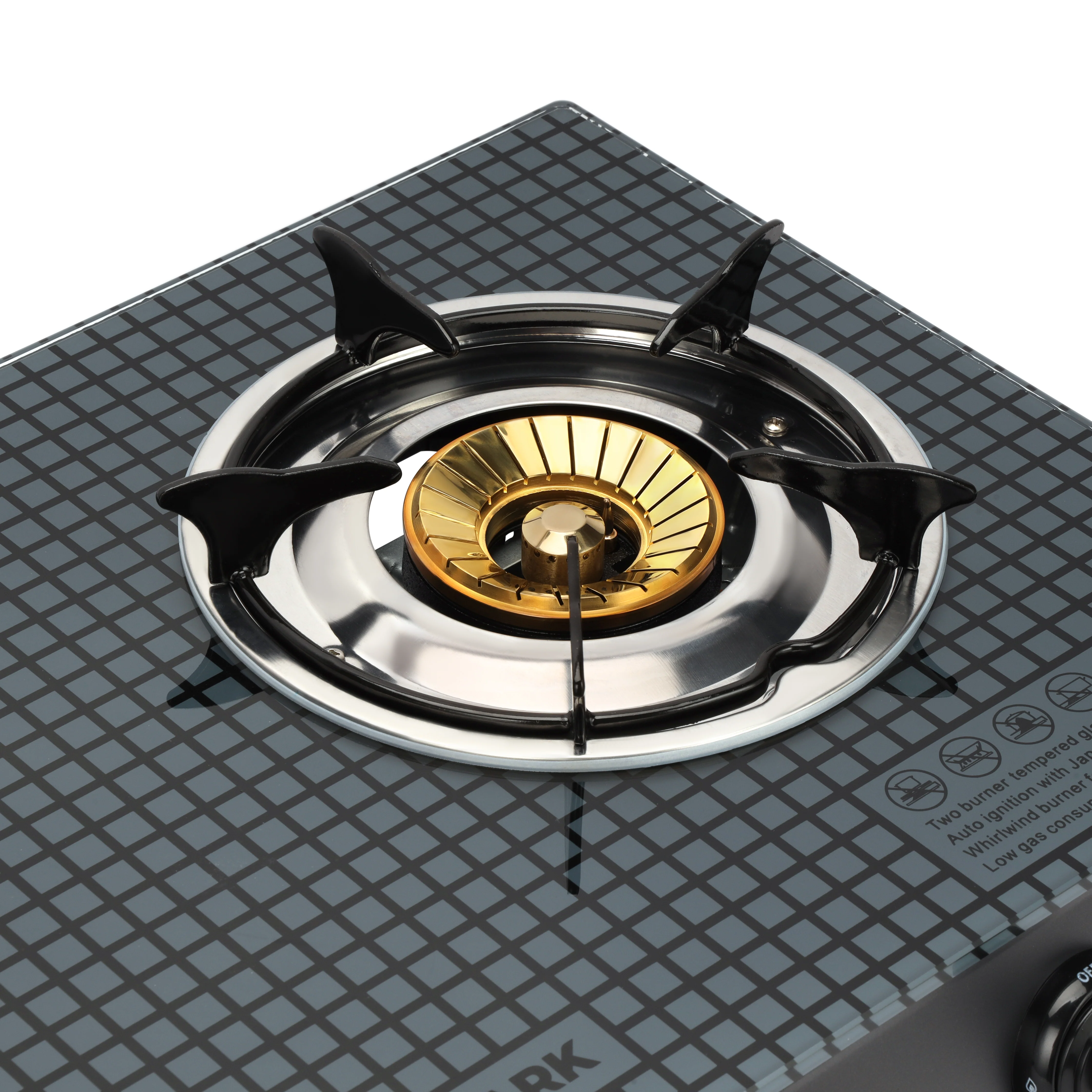 Olsenmark OMK2085 Gas Cooker| 2 Burner Glass Top Stove with Brass Burners| Auto Ignition, 8mm Toughened Glass| Gas Saving Design, Durable Build, Easy Clean Surface| - Image 4