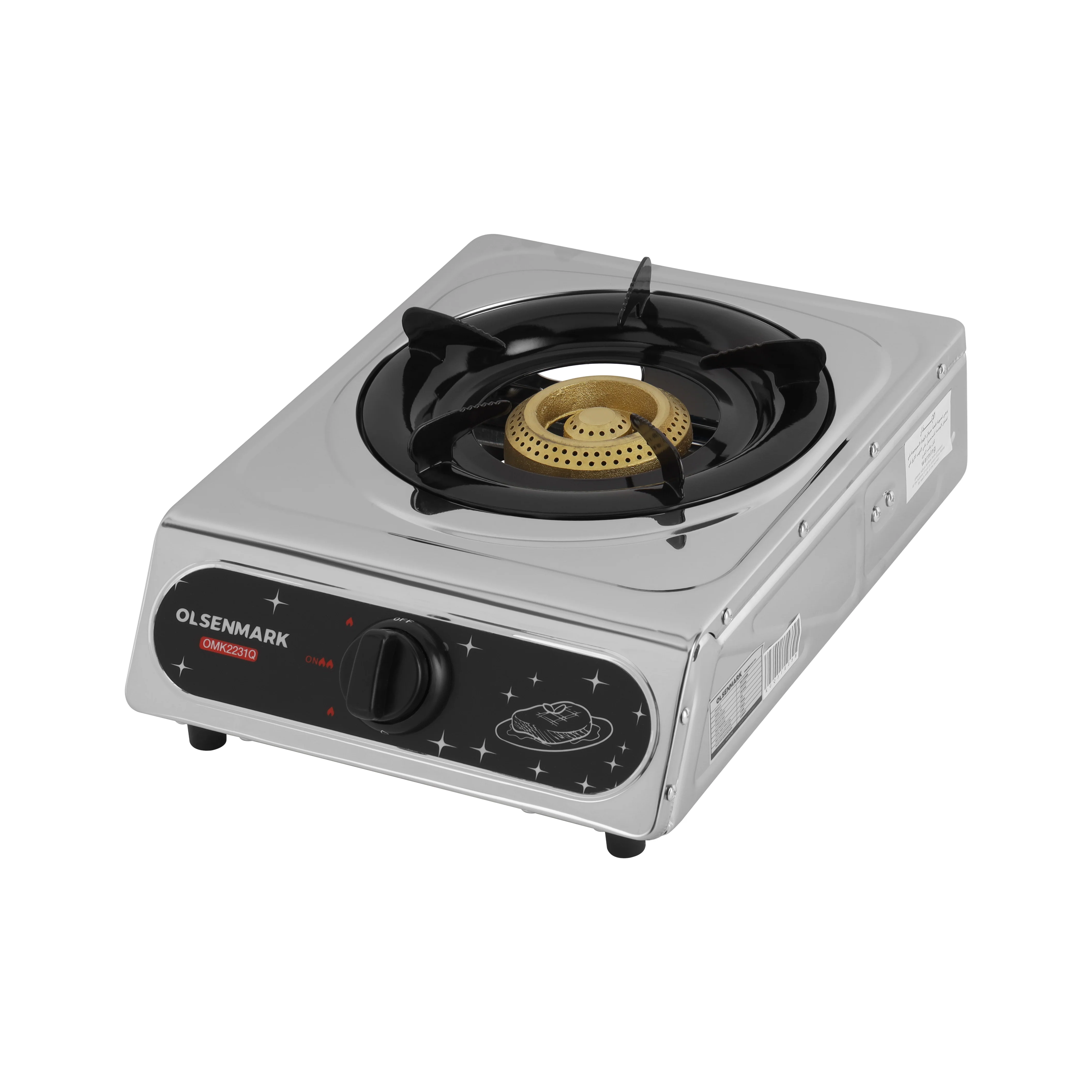 Olsenmark OMK2231 2 Burner Gas Cooker| stainless steel body, cast iron burners & auto ignition system| ABS knobs and efficient heat distribution for faster cooking| - Image 2