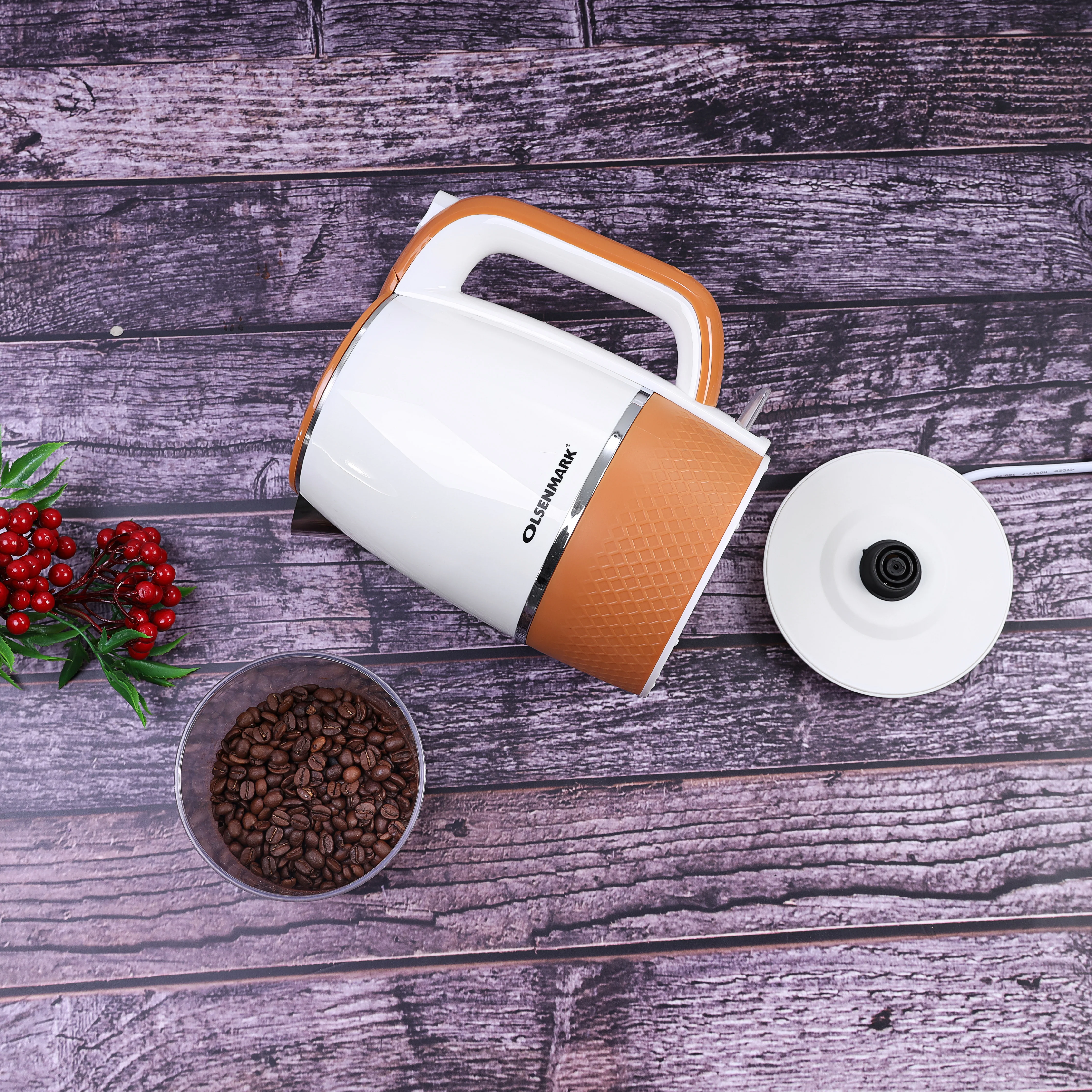 Olsenmark OMK2284 Electric Kettle 1.7L| double wall cool touch body & cordless design| concealed heating element, auto shut off, boil dry protection & 2200W power| - Image 5