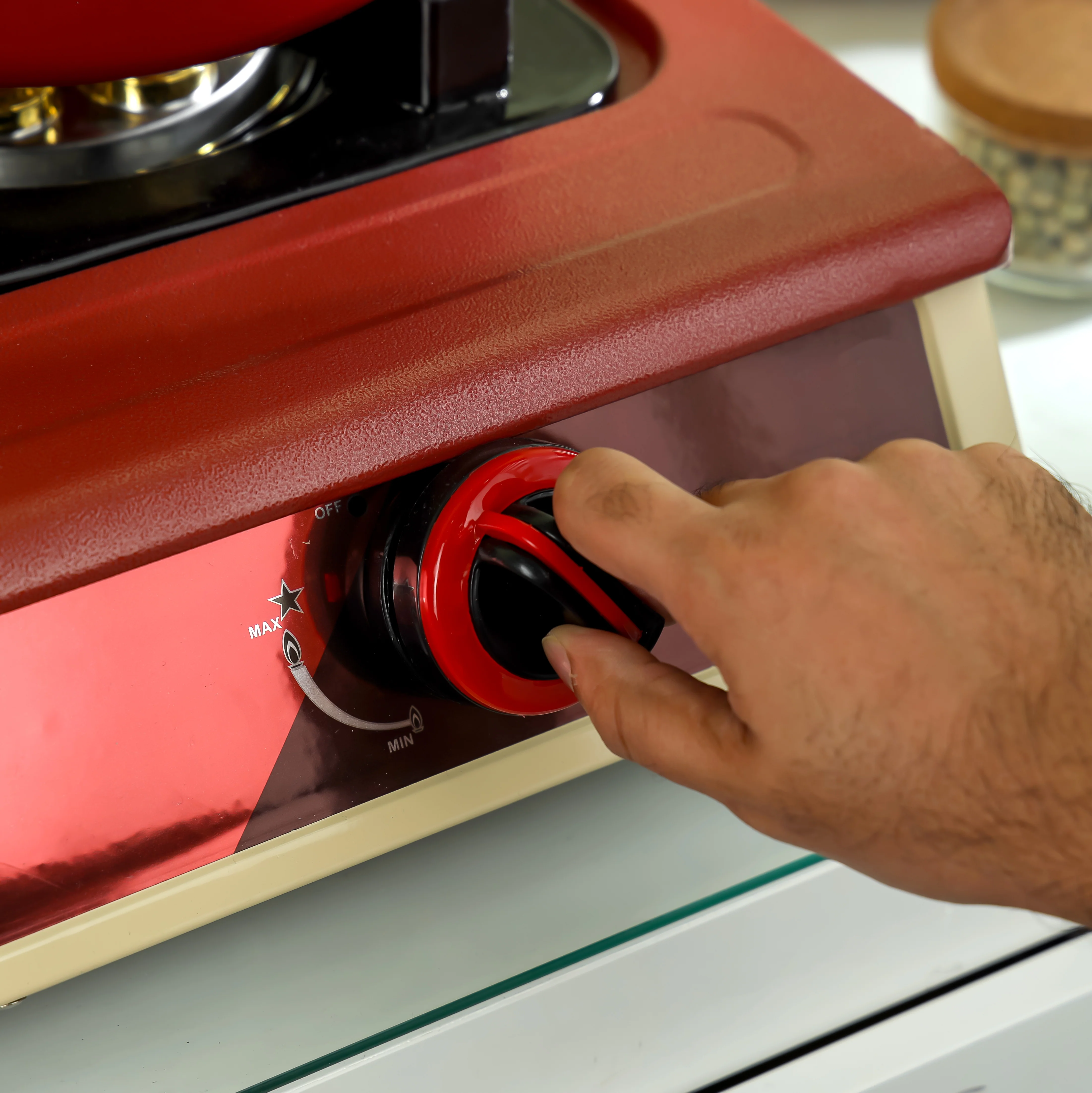 Olsenmark OMK7022 Double Burner Gas Cooker| heavy duty coated panel, automatic ignition with powerful burners| heavy pan support, easy cleaning and low gas use| - Image 4