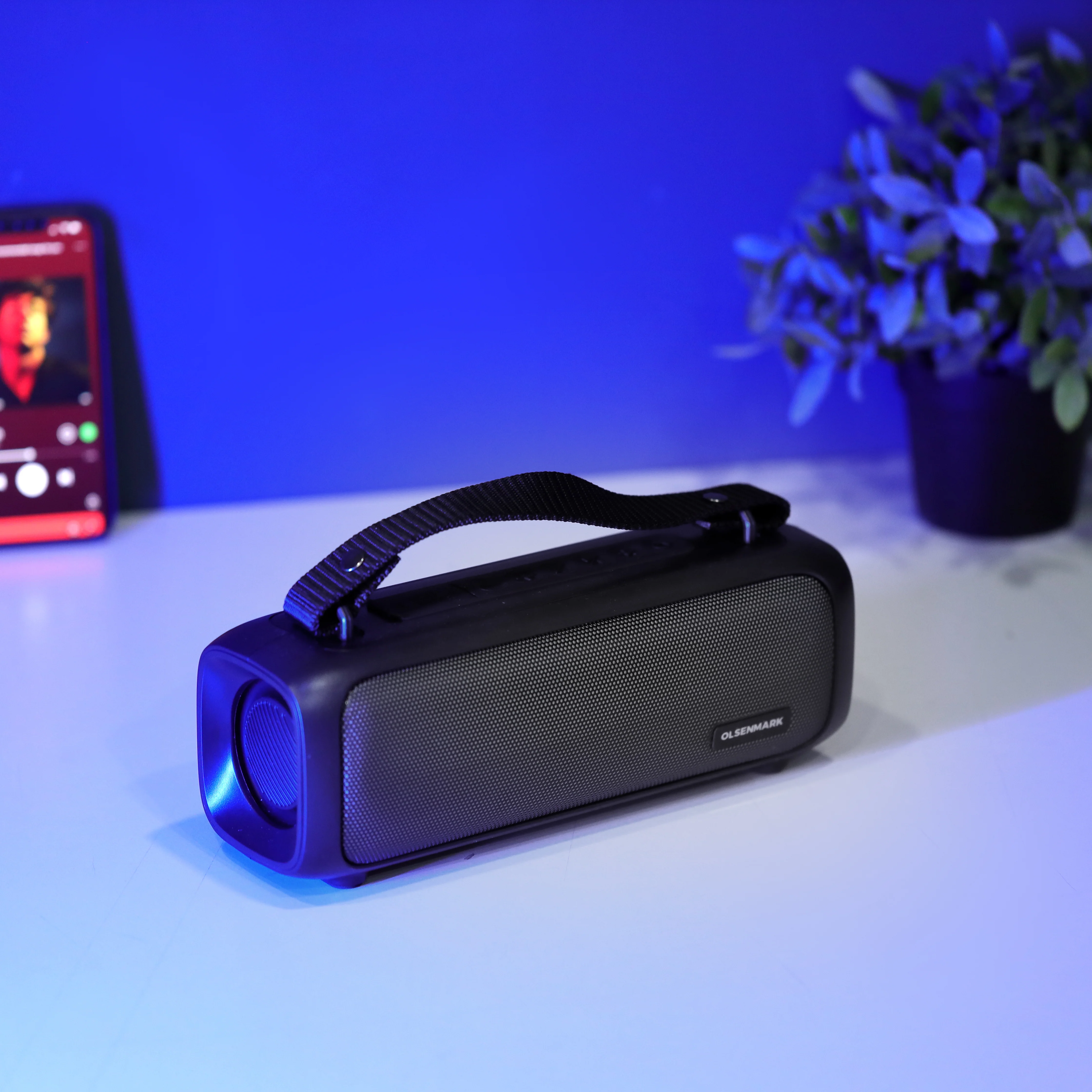Olsenmark OMMS1283 Portable Bluetooth Speaker| 2.0CH stereo sound with TWS function and 8W RMS| FM radio, USB, AUX, 1500mAh battery & Built-in Lithium Battery|| - Image 2