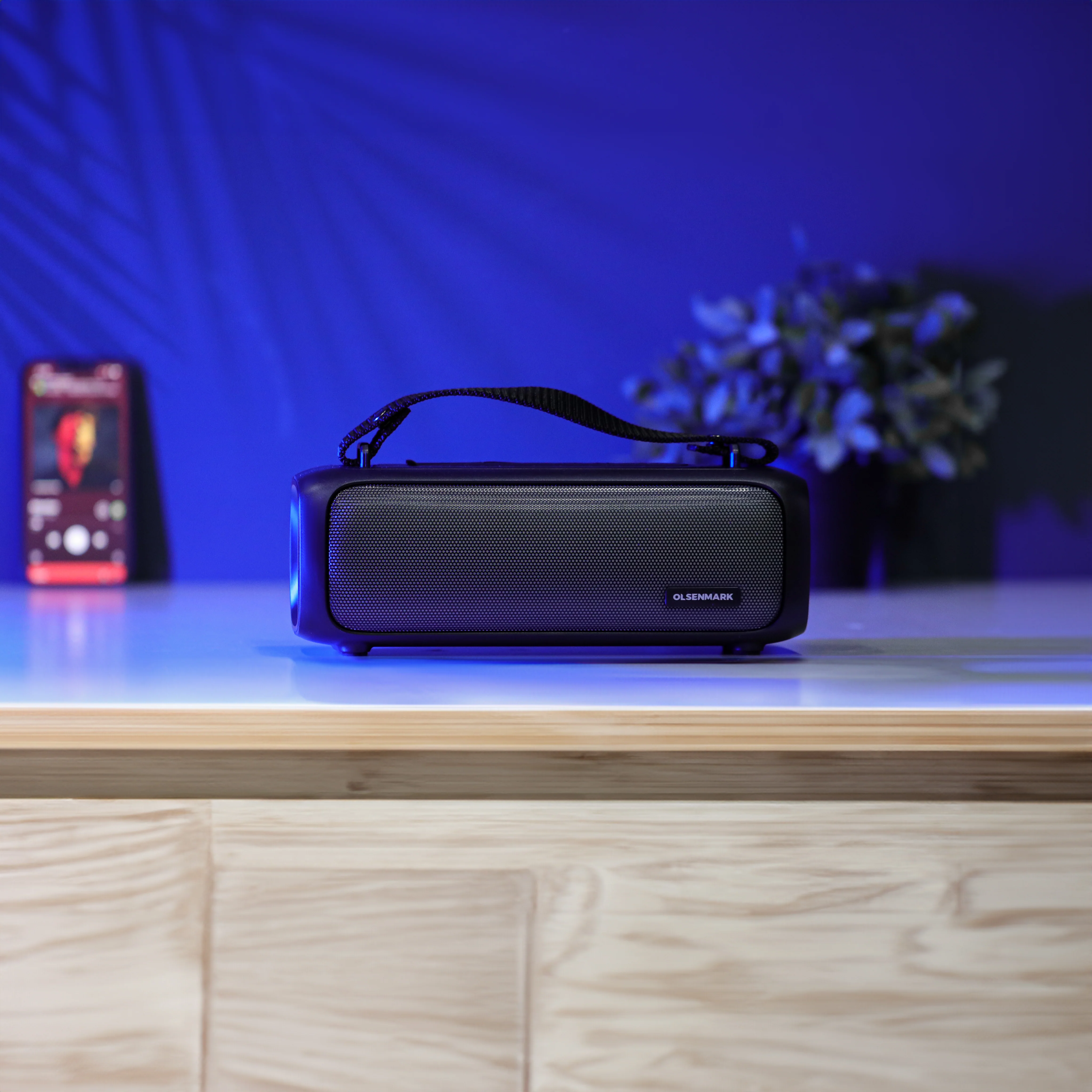 Olsenmark OMMS1283 Portable Bluetooth Speaker| 2.0CH stereo sound with TWS function and 8W RMS| FM radio, USB, AUX, 1500mAh battery & Built-in Lithium Battery|| - Image 3