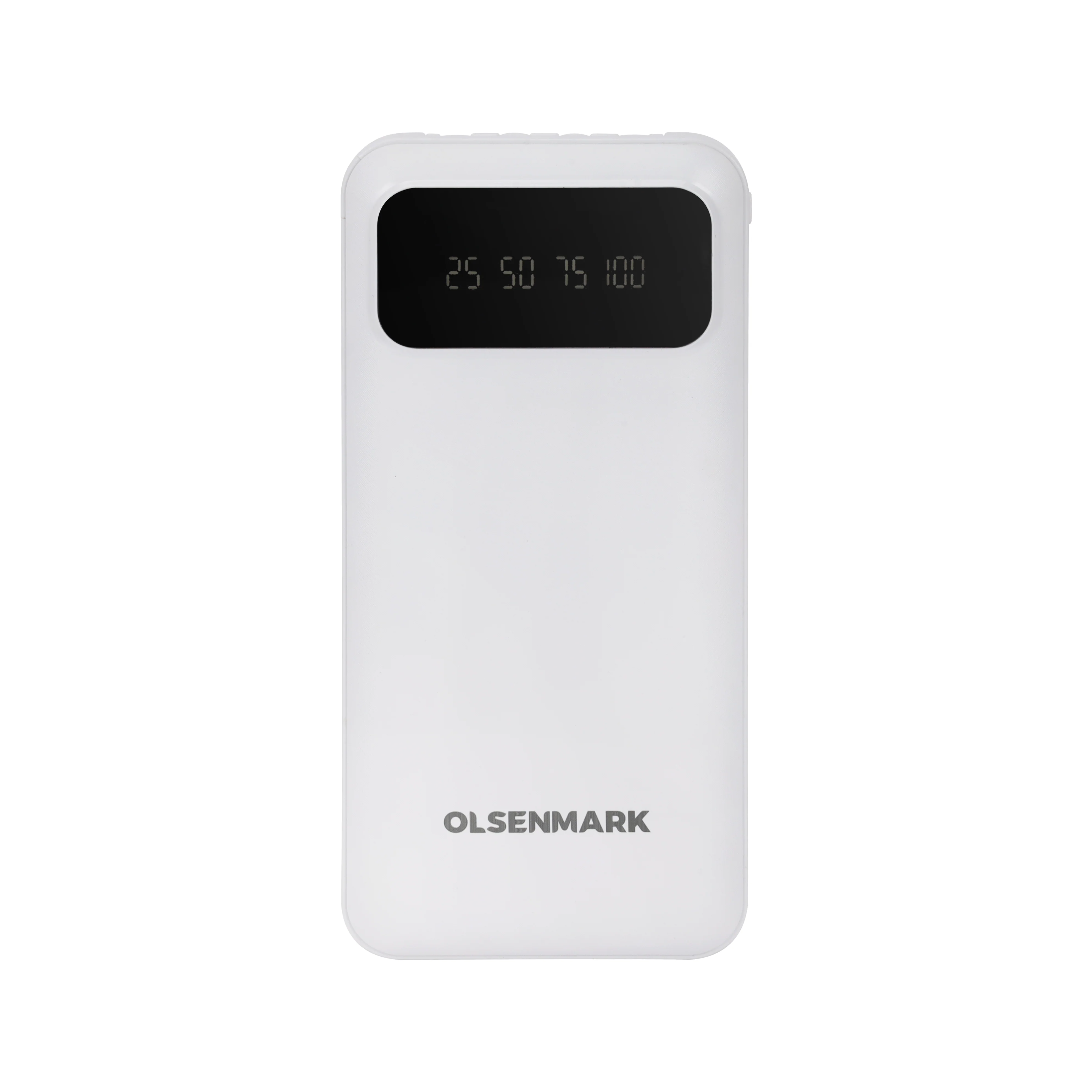 Olsenmark OMPB1820 10000mAh Power Bank | built-in cables and LED display with featuring 2A fast charging| travel-safe design, and compact portable backup power|