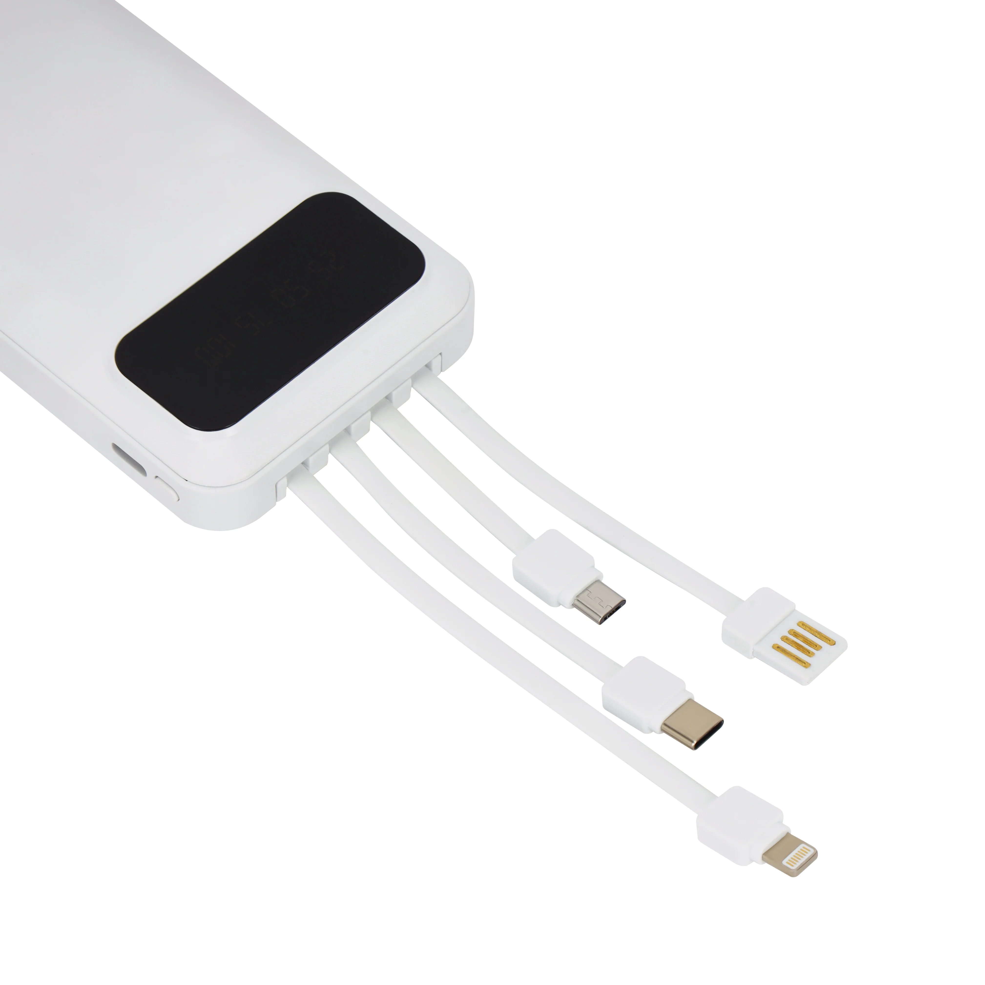Olsenmark OMPB1820 10000mAh Power Bank | built-in cables and LED display with featuring 2A fast charging| travel-safe design, and compact portable backup power| - Image 2