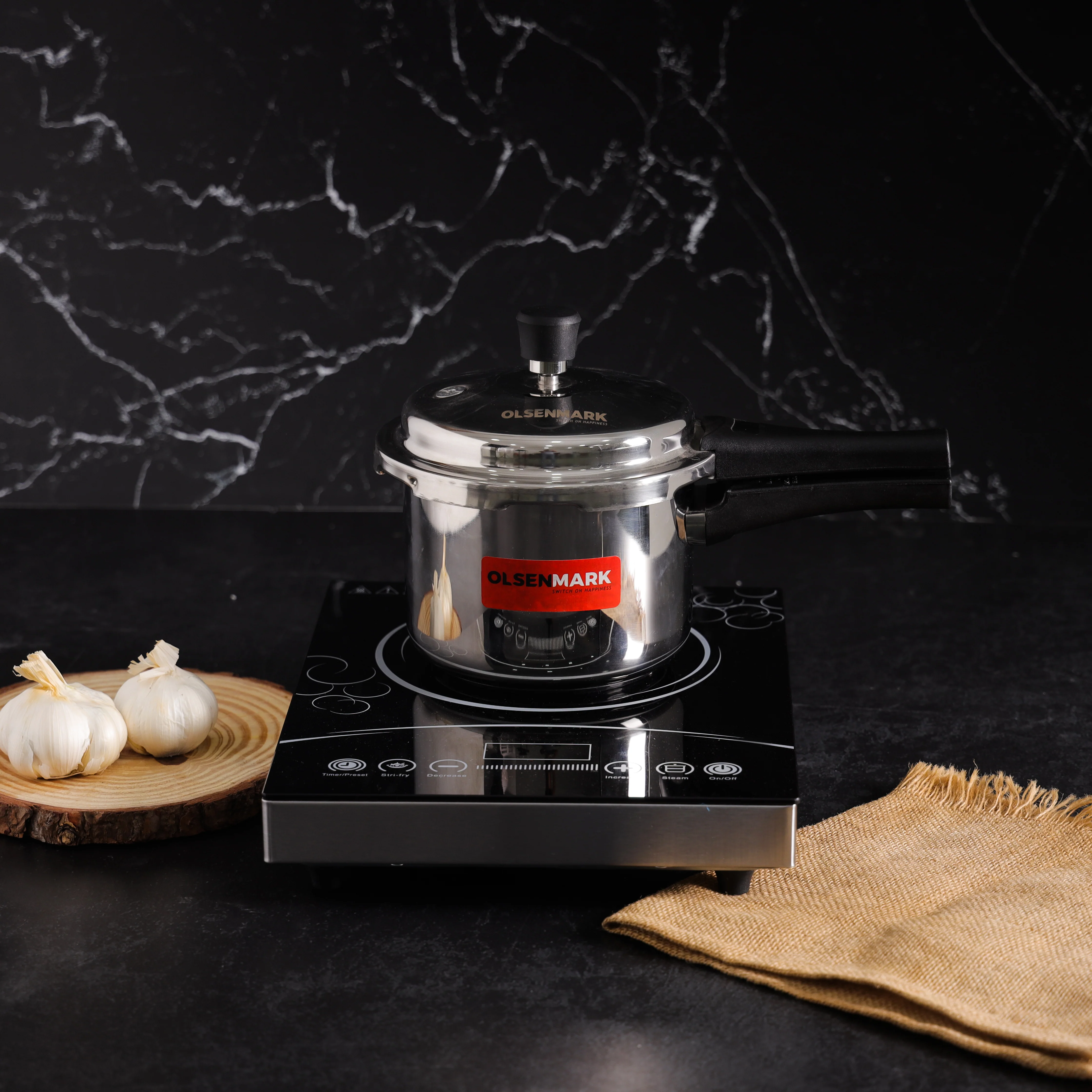 Olsenmark OMPC2459 3L Stainless Steel Pressure Cooker| made with 18/8 304 steel, magnetic capsule bottom & anti-bulging base| induction friendly and energy saving design| - Image 2