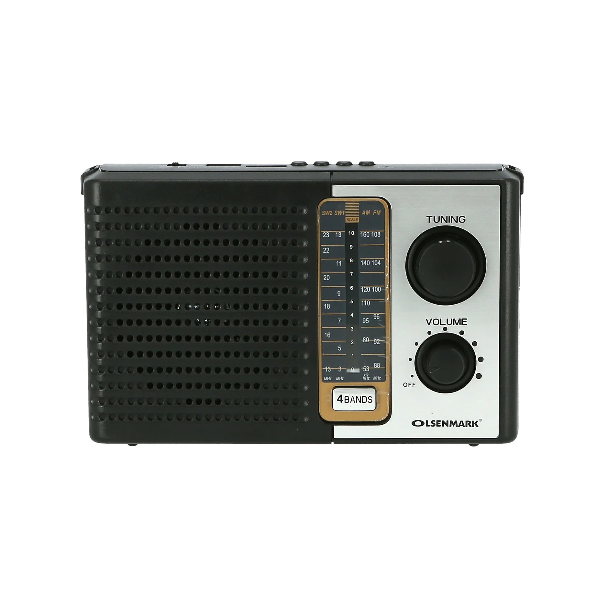 Olsenmark OMR1270 4 Band Radio | USB, Bluetooth with TF and MP3 playback & AC/DC power support | clear sound reception and portable design for home and travel use|