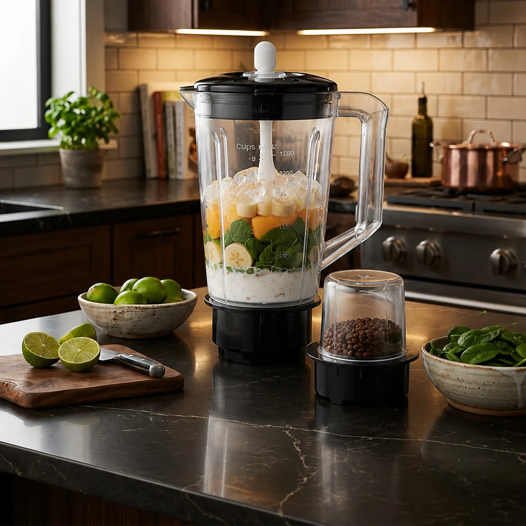 Olsenmark OMSB2055 2-in-1 Blender | powerful 700W motor with 1.75L unbreakable PC jar| grinder attachment, 2 speeds with pulse function, overheat protection for safe use| - Image 2