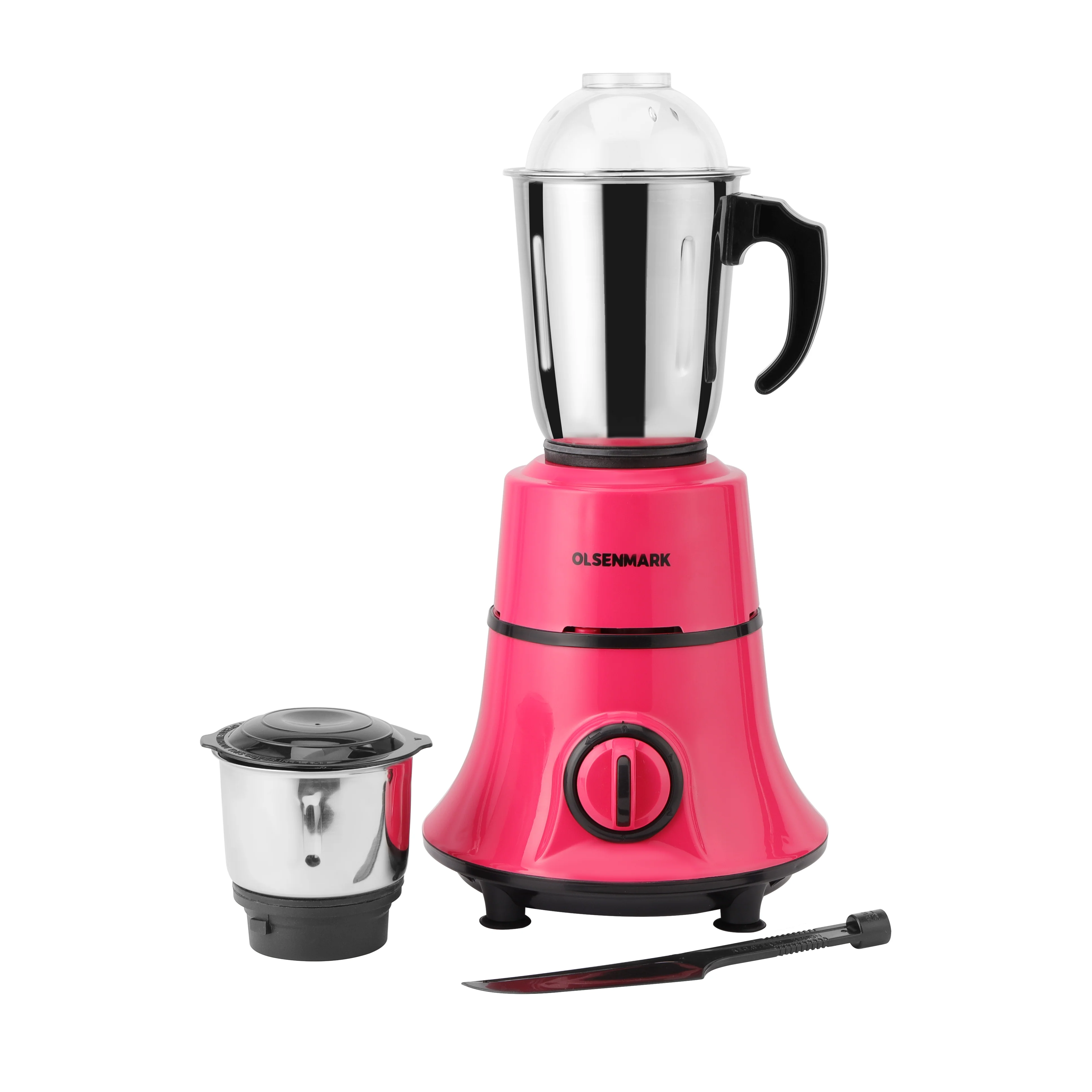 Olsenmark OMSB2318 2-in-1 Mixer Grinder| 550W features durable stainless-steel jars & powerful motor| pulse function for effortless grinding, blending & mixing|