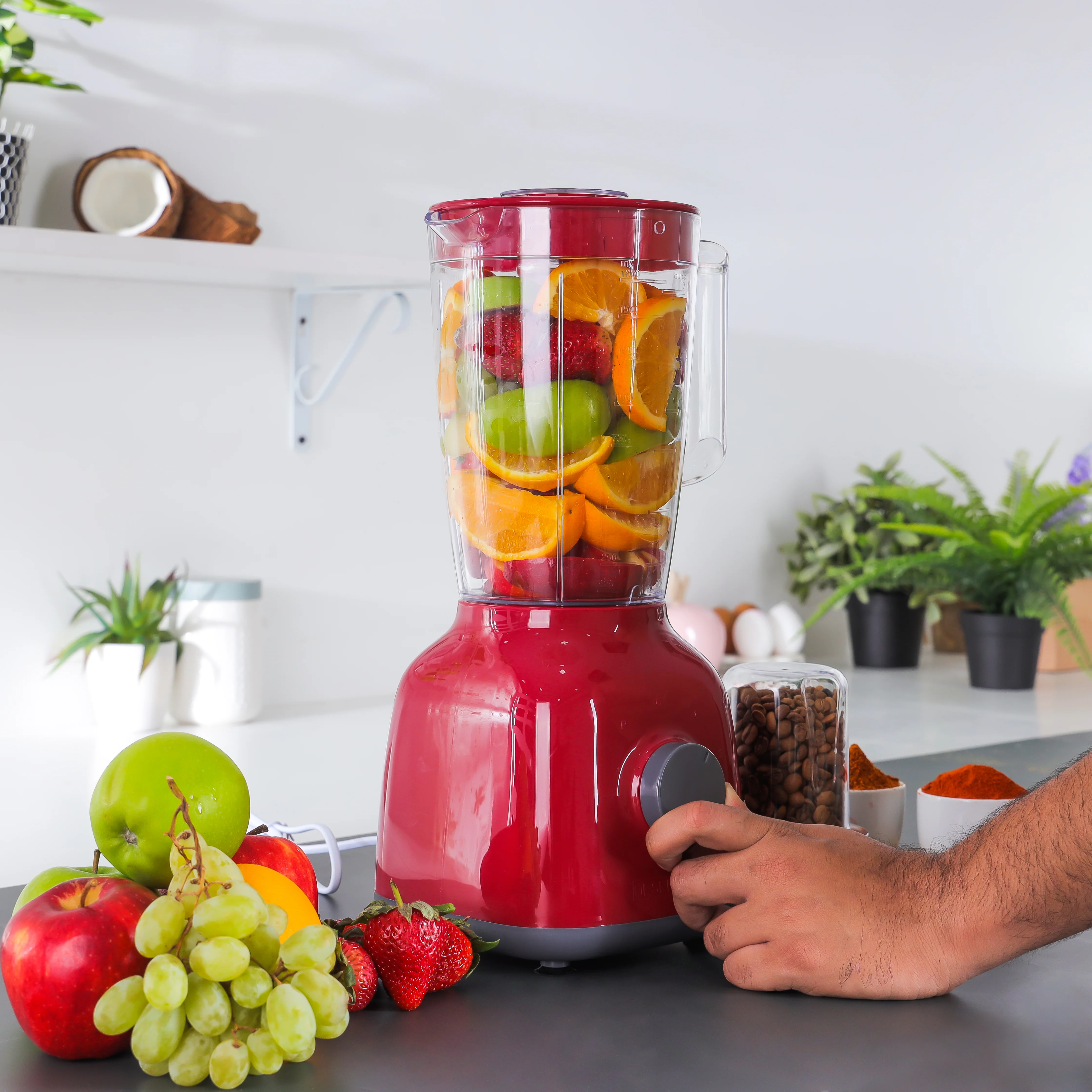 Olsenmark OMSB2362 2-in-1 Blender| 650W features a 1.8L capacity jar & sharp durable blades| a grinder mills for coffee, spices, nuts & everyday blending tasks| - Image 4