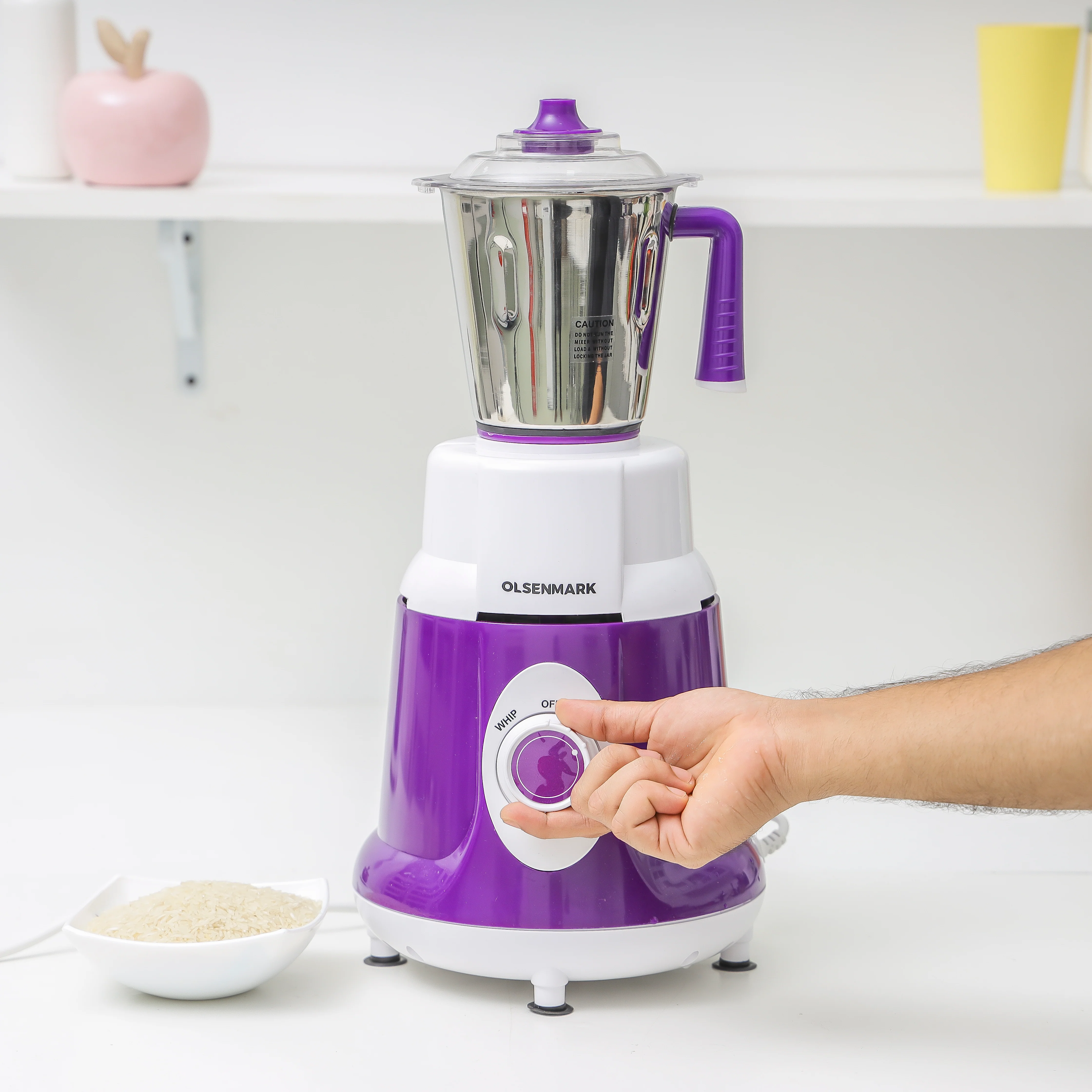 Olsenmark OMSB2384 5-in-1 Mixer Grinder 750W | Super Extractor, 3-speed control, overload protection| stainless steel jars & blades, durable body for daily use| - Image 4