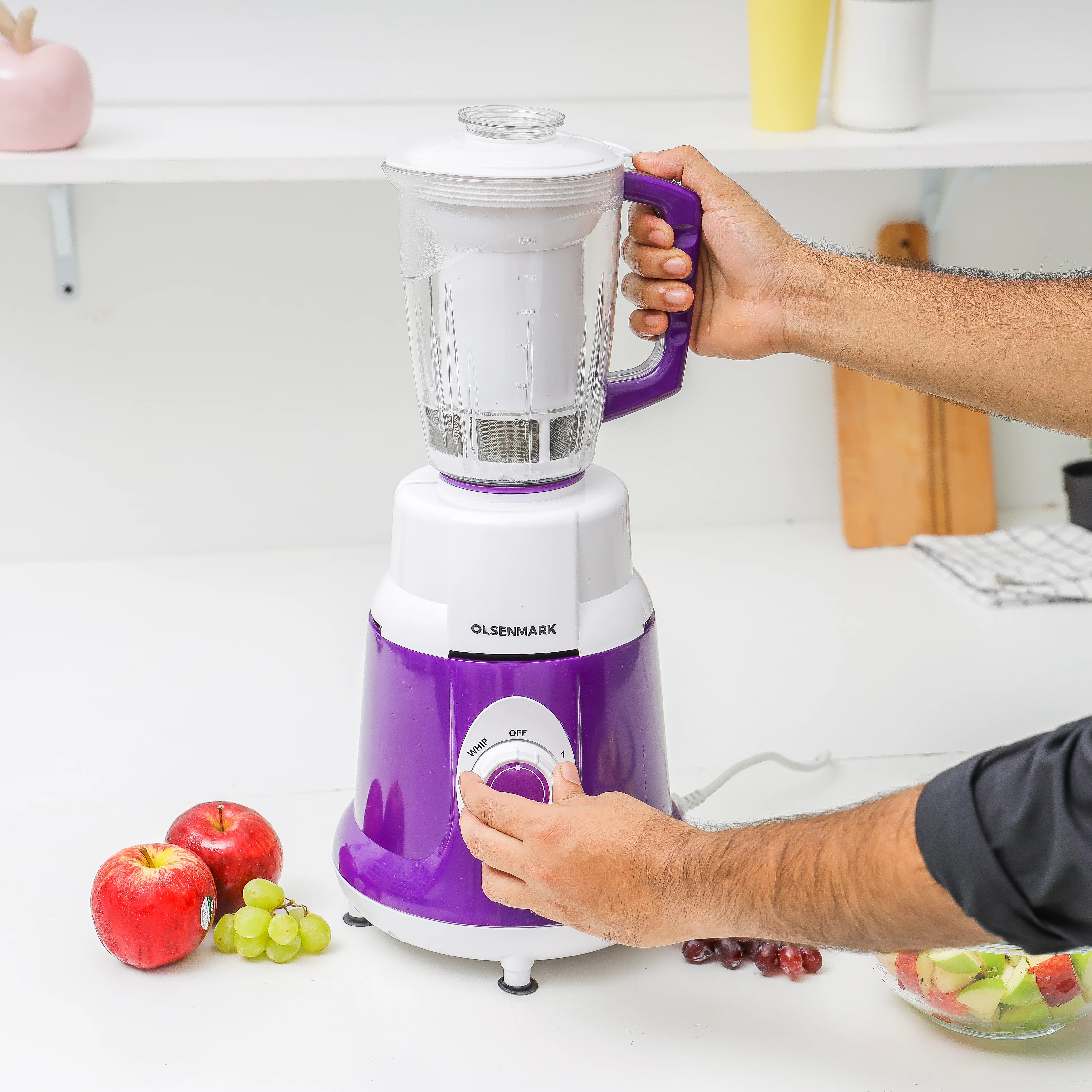 Olsenmark OMSB2384 5-in-1 Mixer Grinder 750W | Super Extractor, 3-speed control, overload protection| stainless steel jars & blades, durable body for daily use| - Image 5