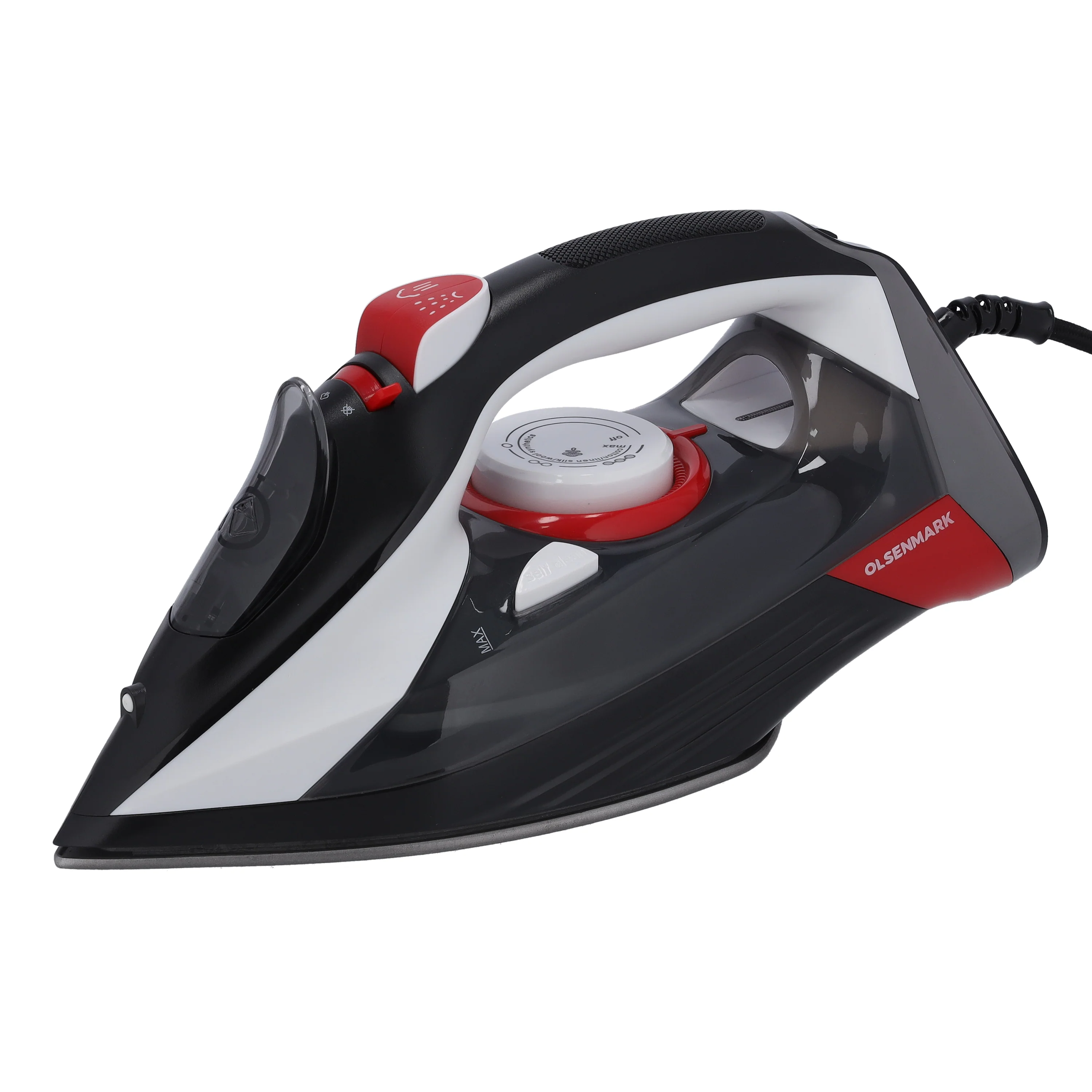 Olsenmark OMSI1838 Steam Iron | 2200W power with non-stick soleplate & burst and vertical steam| dry, steam & spray functions, adjustable temperature & 350ml water tank|
