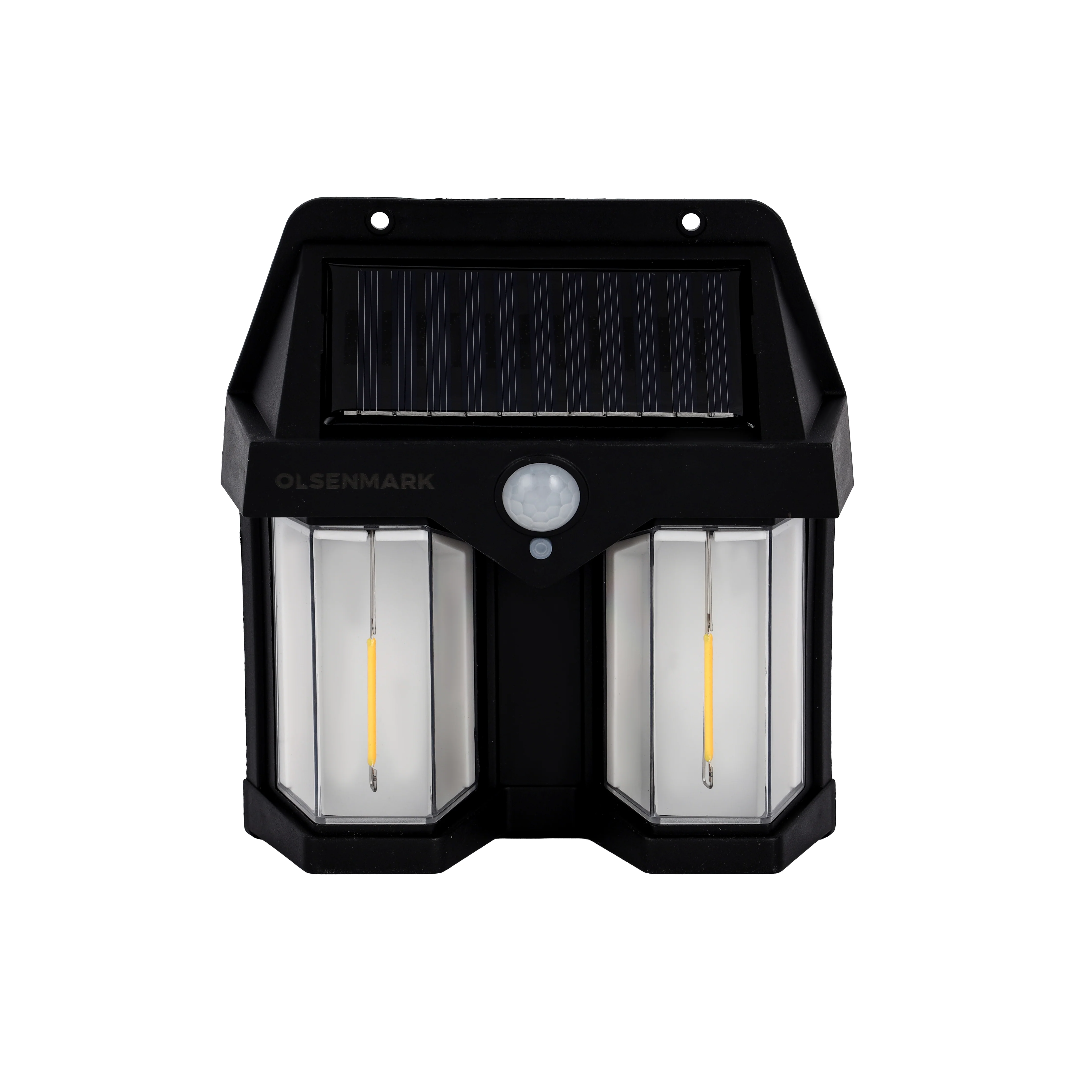 Olsenmark OMSOL2863 Solar Light | 3 brightness modes with IP65 protection & human motion sensor| 1200mAh lithium battery, warm 3000K light, and efficient solar charging|