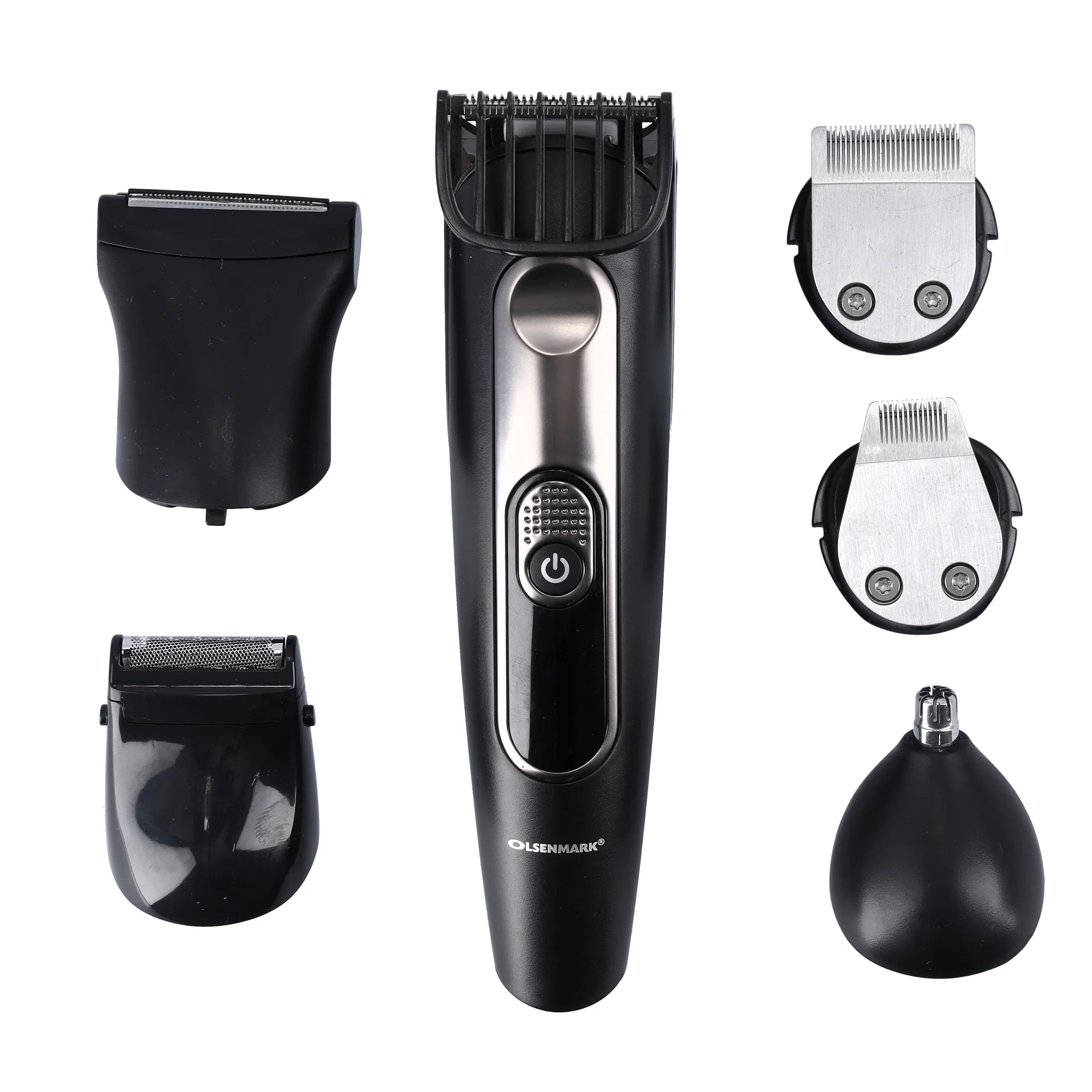 Olsenmark OMTR4080 12-in-1 Professional Grooming Set | cord and cordless use with stainless steel blades| multiple attachments, LED display, and 60 minutes runtime|
