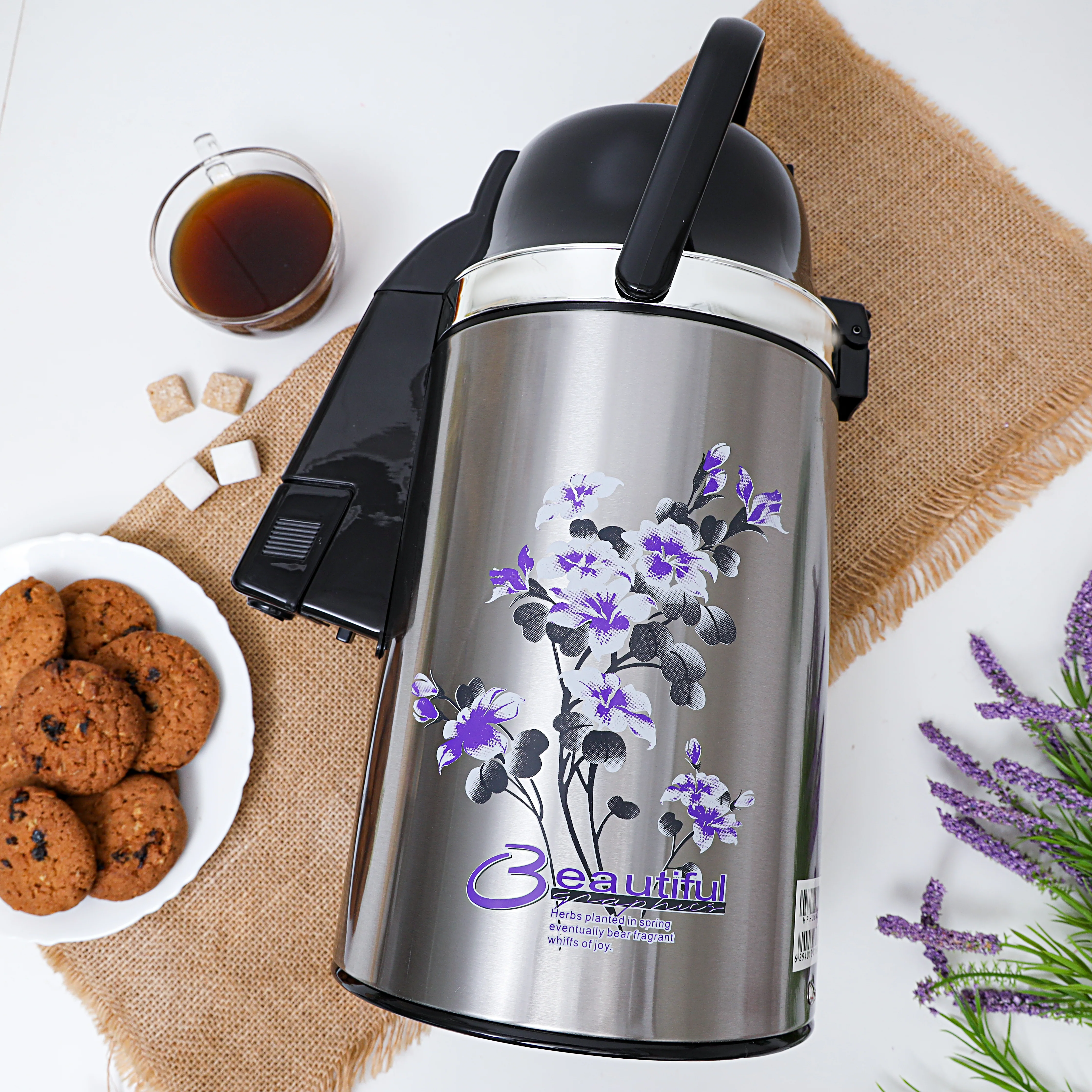 Olsenmark OMVF2236 2.5L vacuum flask| Serve hot or cold beverages, durable stainless-steel body & pump-action dispensing| long-lasting insulation for home, office, events - Image 5
