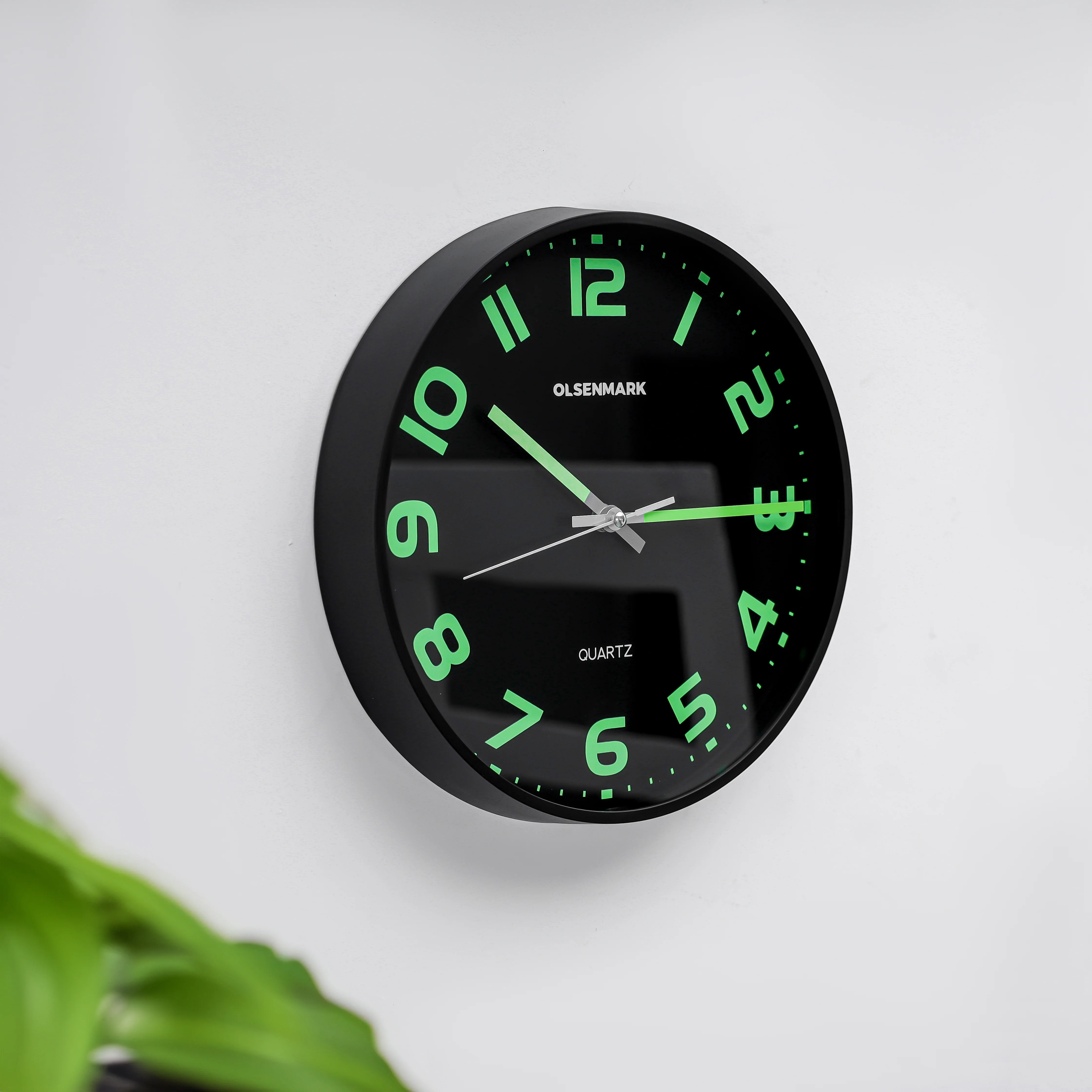 Olsenmark OMWC1776 Luminous Wall Clock | modern decorative design with glow-in-the-dark numerals & precise quartz movement| perfect for stylish home and office décor| - Image 2