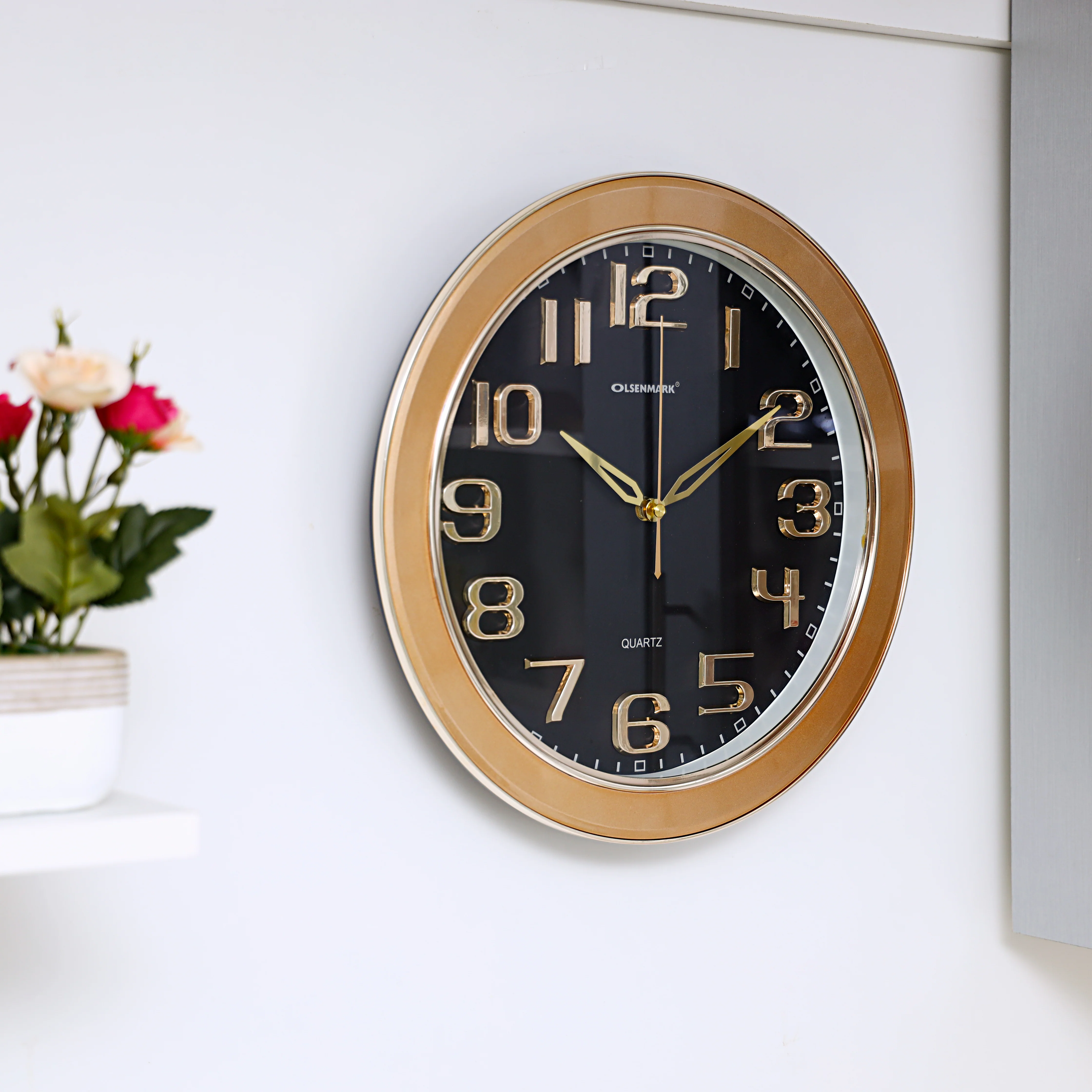 Olsenmark OMWC1778 Wall Clock| modern decorative design with bold numerals with durable build| precise quartz movement, offering reliable timekeeping and stylish appeal| - Image 3