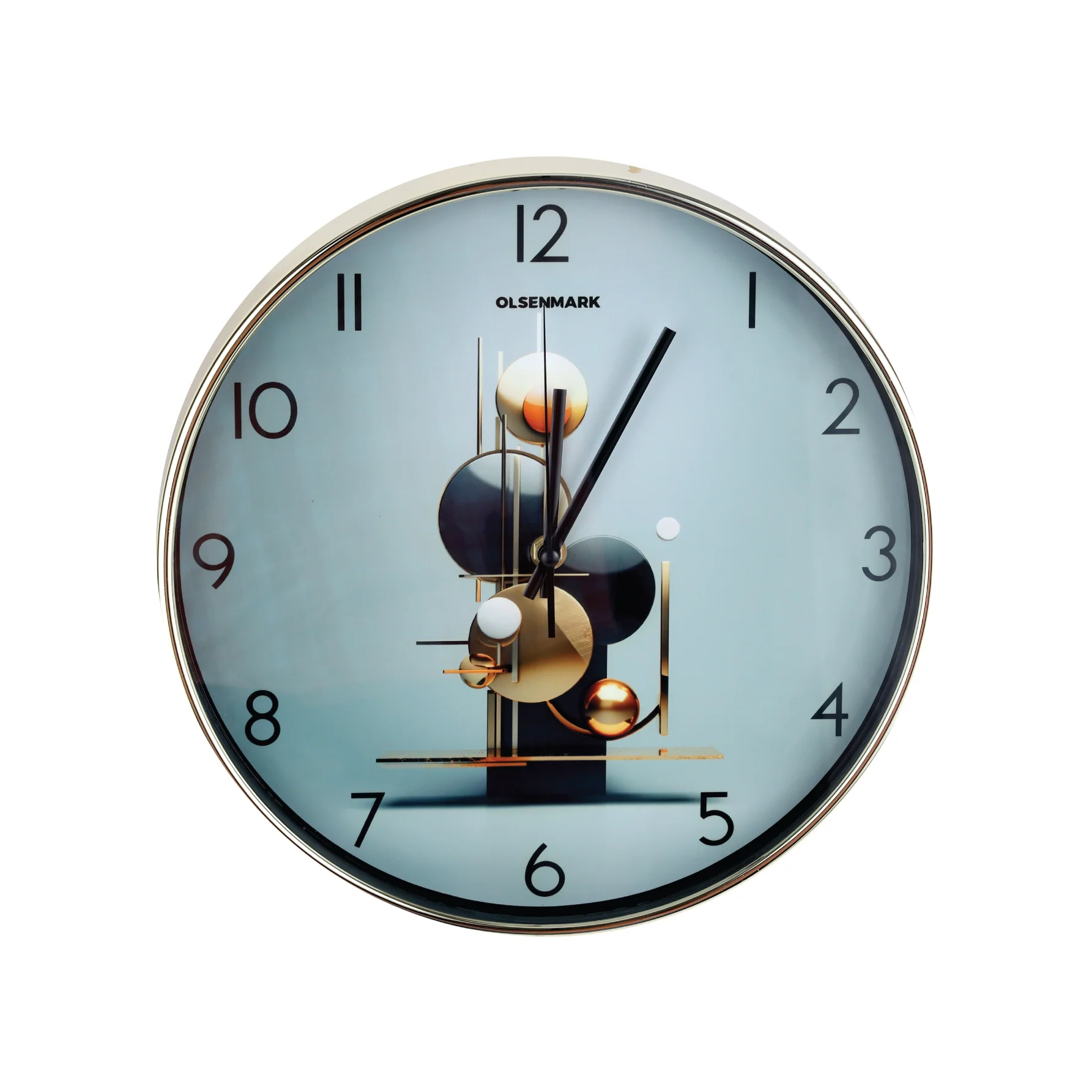 Olsenmark OMWC1914 Decorative Silent Quartz Wall Clock | modern designer aesthetics with accurate timekeeping| noiseless operation, a refined finish ideal for homes|