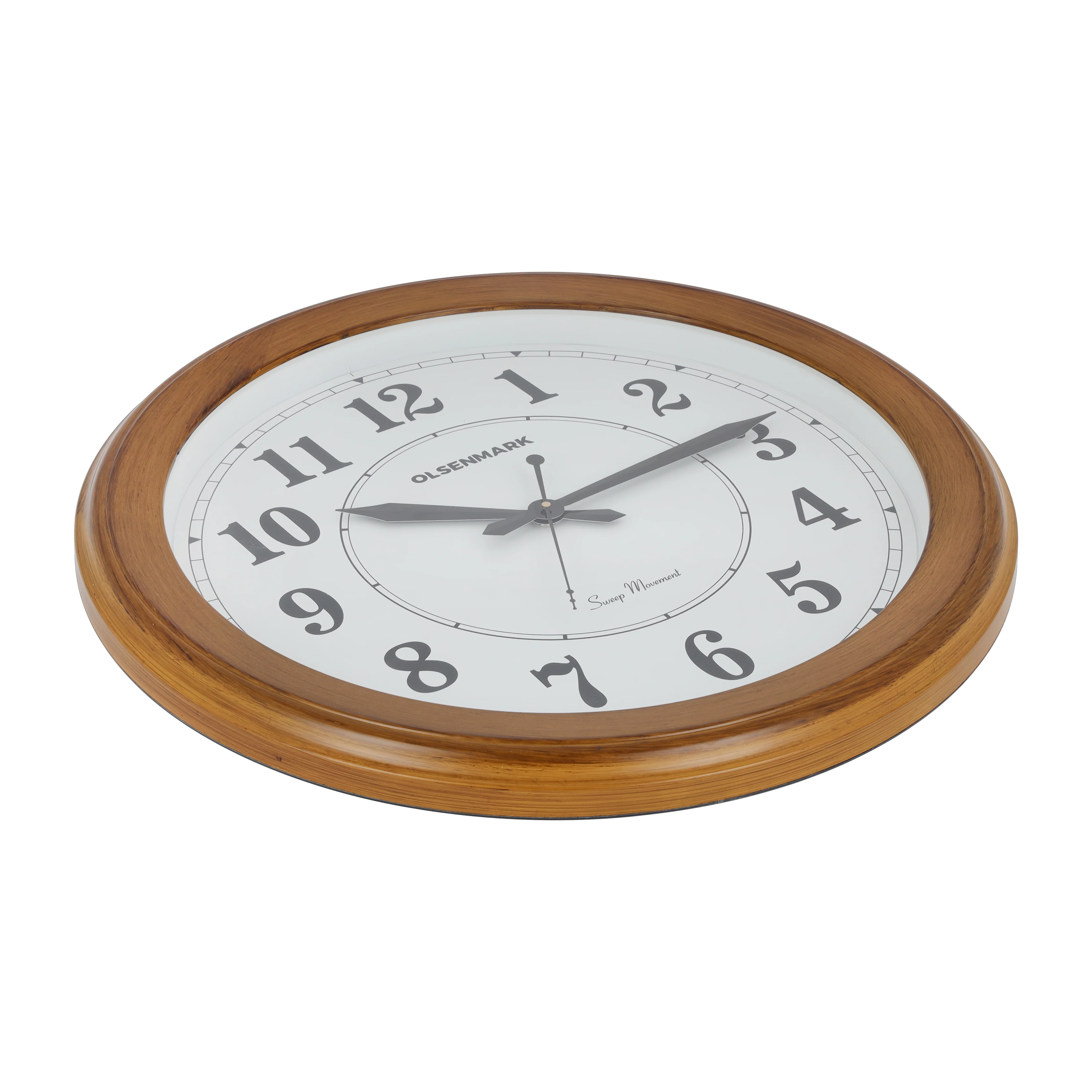 Olsenmark OMWC1932 Wall Clock| silent sweep quartz movement with classic wooden finish frame| large easy-to-read numerals, ideal for living room, bedroom or office décor| - Image 2