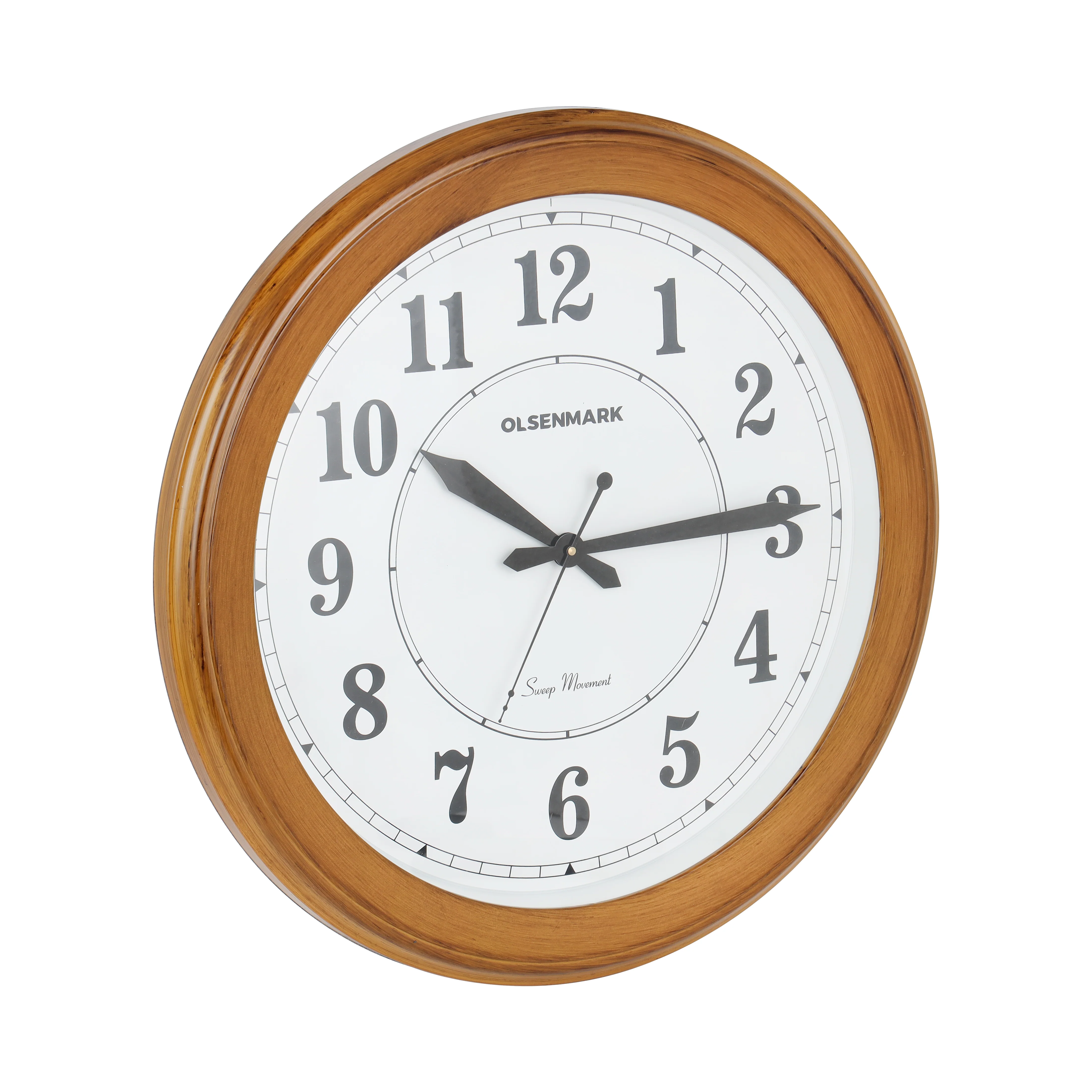 Olsenmark OMWC1932 Wall Clock| silent sweep quartz movement with classic wooden finish frame| large easy-to-read numerals, ideal for living room, bedroom or office décor| - Image 3