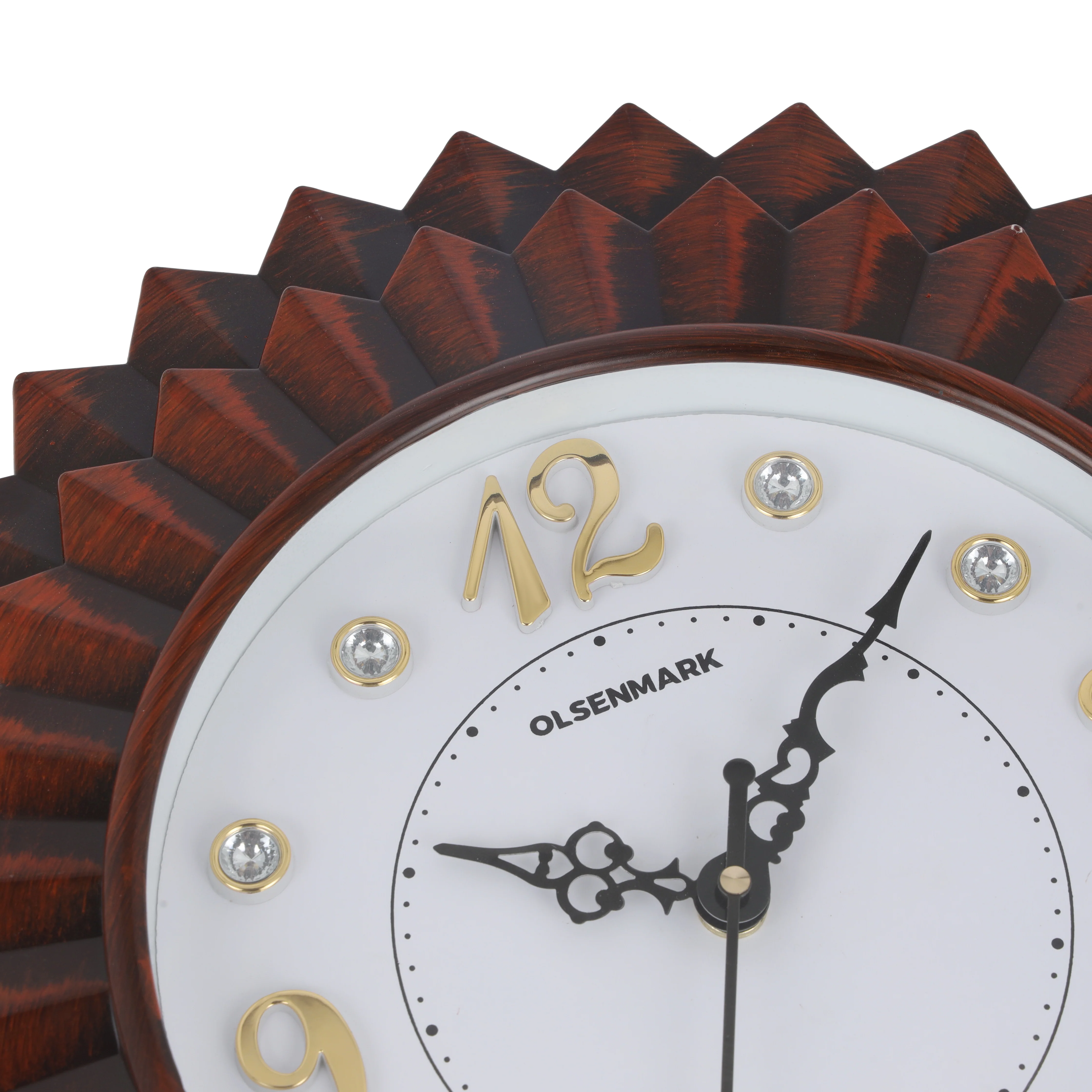 Olsenmark OMWC1934 Wall Clock | silent sweep quartz movement with elegant sunburst decorative frame| large easy-to-read numerals & perfect for bedroom or office décor| - Image 3