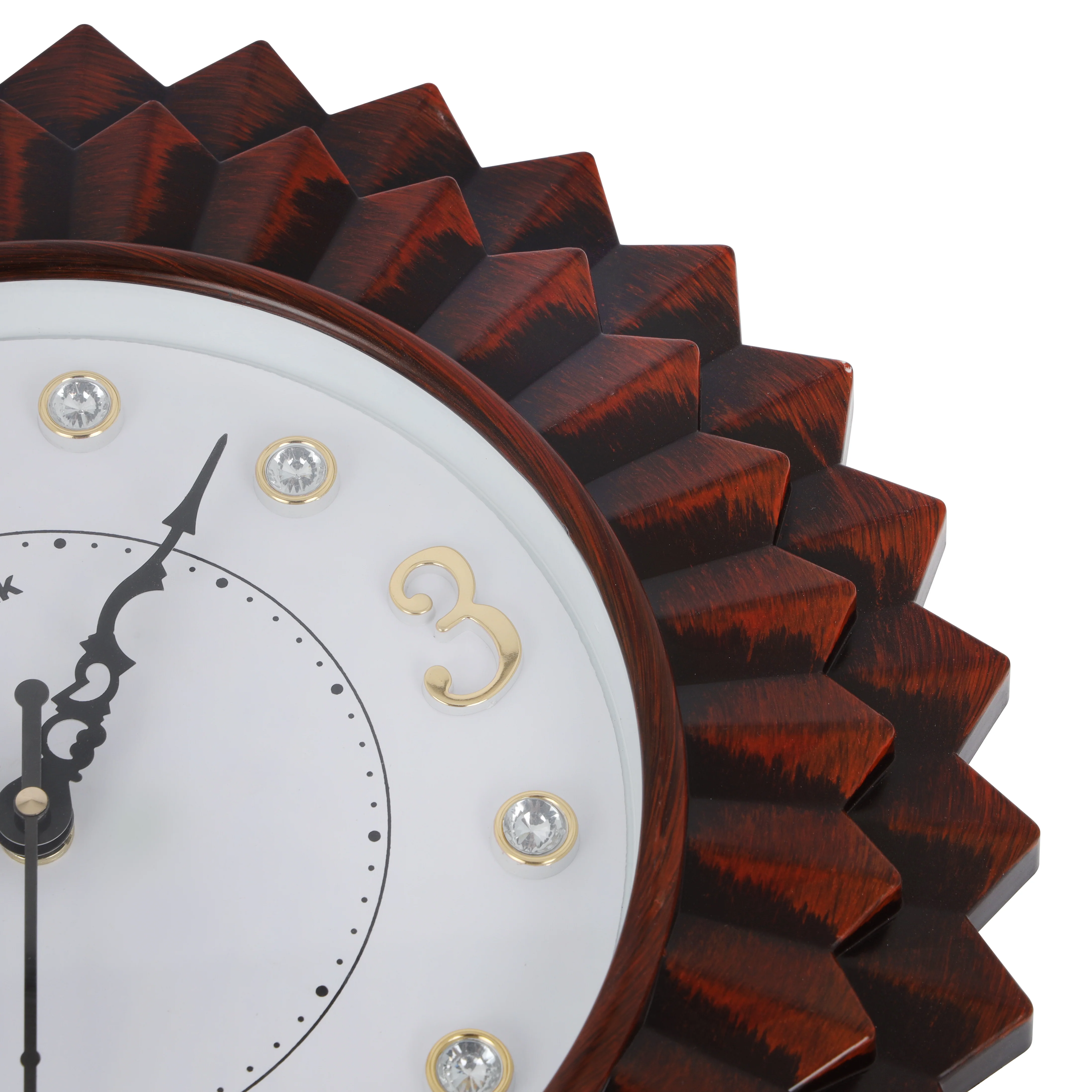 Olsenmark OMWC1934 Wall Clock | silent sweep quartz movement with elegant sunburst decorative frame| large easy-to-read numerals & perfect for bedroom or office décor| - Image 4