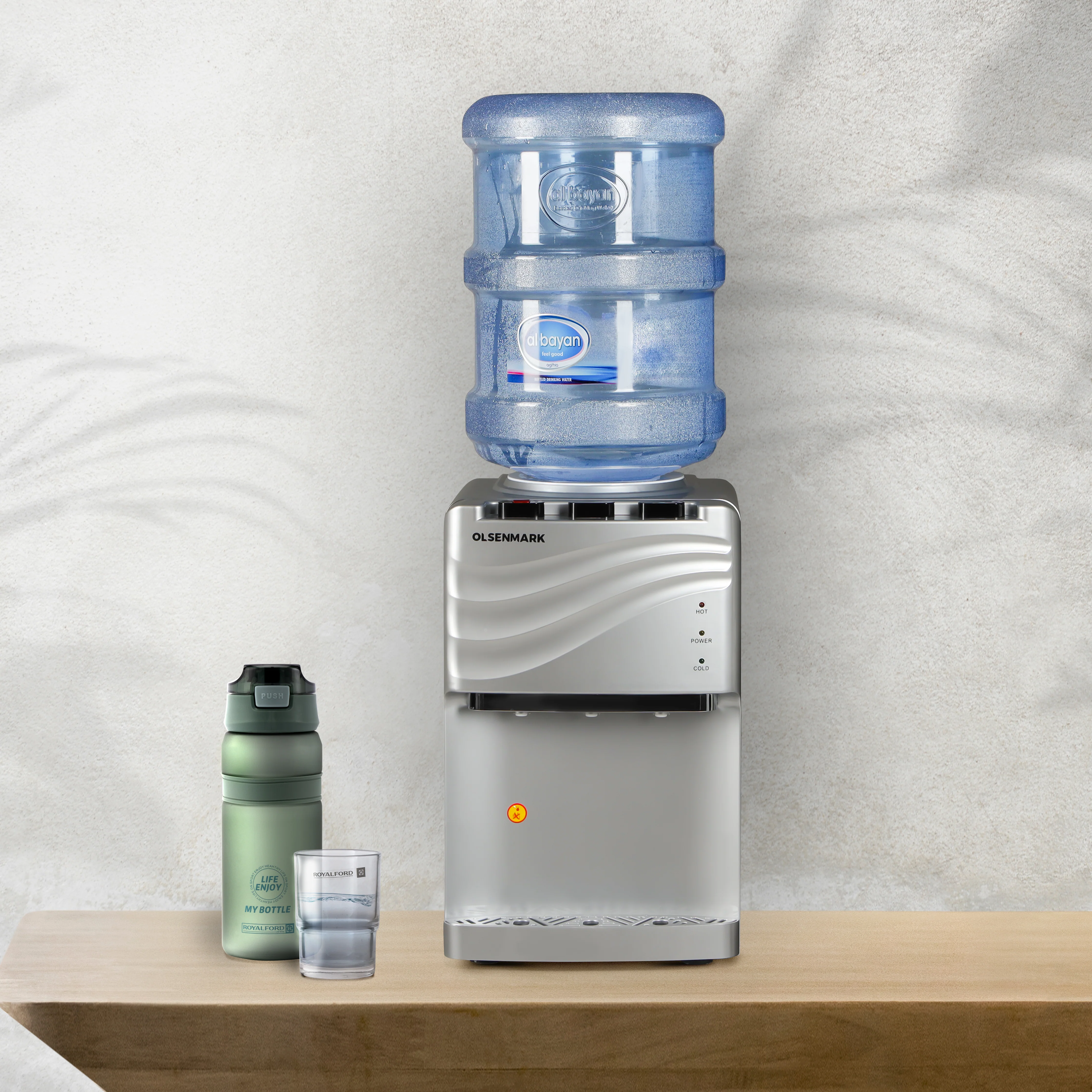 Olsenmark OMWD1707 Tabletop Water Dispenser| hot & cold functions with efficient compressor cooling & stainless-steel tank| durable ABS body & compact space-saving design - Image 2