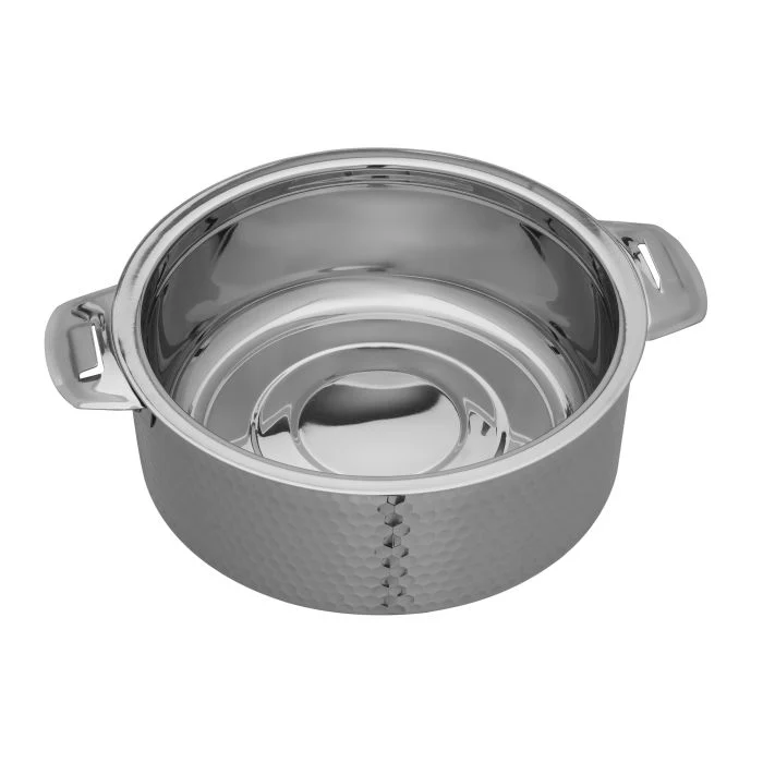 Reeva Hammered Double Wall Stainless Steel Hot Pot, RF10538 | Firm Twist Lock | Strong Handles With Heavy-Duty Rivets | Steel Serving Pot, Steel Chapati Storage Box, Roti Serving Pot, Chapati Dabba - Image 2