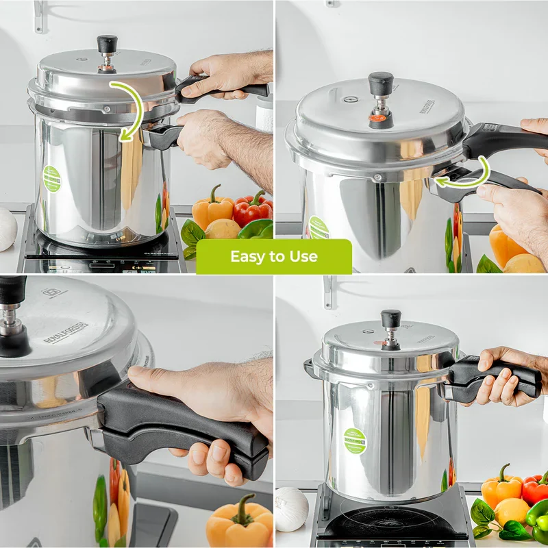 Royalford 12L Induction Pressure Cooker RF11645 | Strong Virgin Aluminium Body| Improved Pressure Regulator| Multi-Safety System| Free Gasket & 2-Year Warranty - Image 7