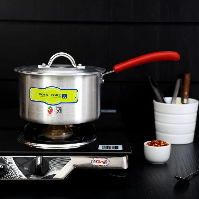 Royalford 20Cm Aluminium Milk Pan with Lid - Aluminium Saucepan Pouring Spout with Bakelite Handle, Easy to Store| Ideal as Coffee Pot, Tea Pot, Milk Pot & a Small Saucepan - Image 7