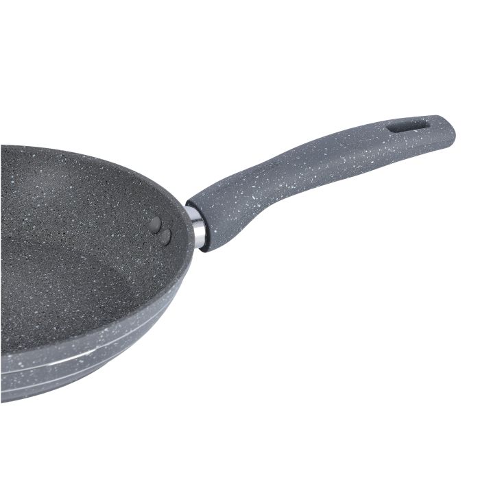 Royalford 26cm Smart Fry Pan with Lid - 5 Layer Granite Non-Stick Coating Pan | Multiple Hob Compatibility | Heat-Resistant Handle with Hanging Loop | Ideal Frying, Cooking, Sauteing & More - Image 4