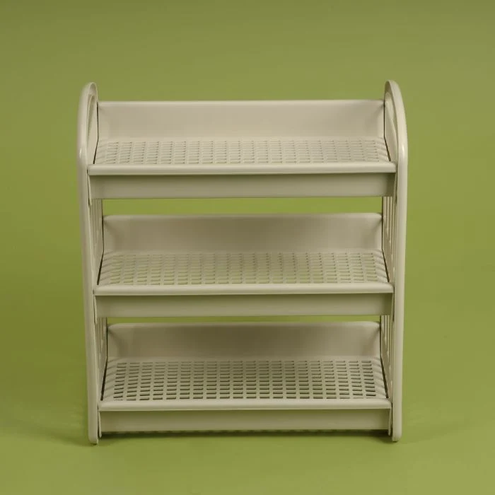 Royalford 3-Layer Storage Shelf- RF10885| Plastic Storage Rack| Multi-Purpose Storage Rack| Stand for Fruits, Vegetables, Containers, Toiletries, etc.| Storage Shelf for Home, Office and Kitchen - Image 5