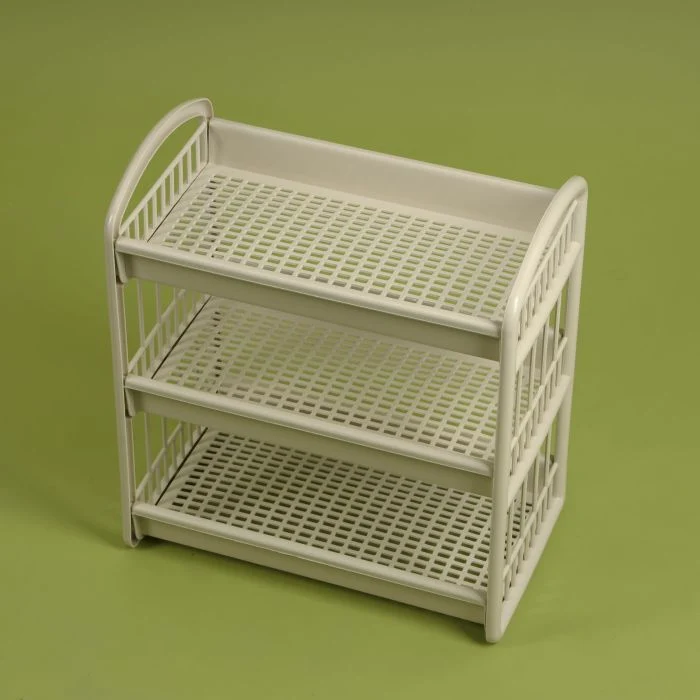 Royalford 3-Layer Storage Shelf- RF10885| Plastic Storage Rack| Multi-Purpose Storage Rack| Stand for Fruits, Vegetables, Containers, Toiletries, etc.| Storage Shelf for Home, Office and Kitchen - Image 8