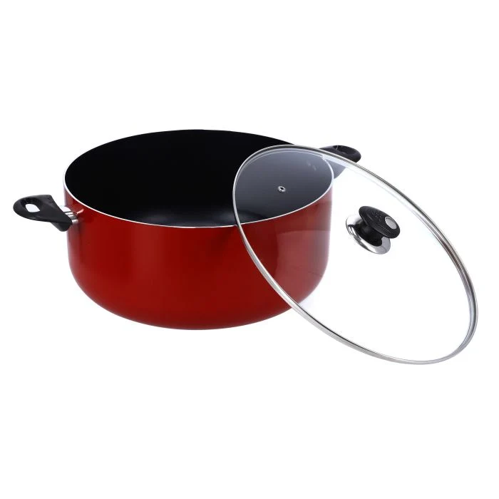 Royalford 36 Cm Aluminium Casserole with Glass Lid - Portable Durable with Ergonomic Handle & 3 Layer Non-Stick Coating | Compatible with Gas, Induction & Hot Plate, & Halogen - Image 2