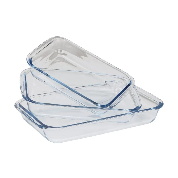 Royalford 3Pcs Rectangle Borosilicate Glass Baking Tray Set 1L, 1.6L & 2.2L - Roasting & Baking Tray | Oven Safe, Dishwasher & Freezer Safe | Ideal for Cooking Serving Storing Freezing Roasting - Image 8
