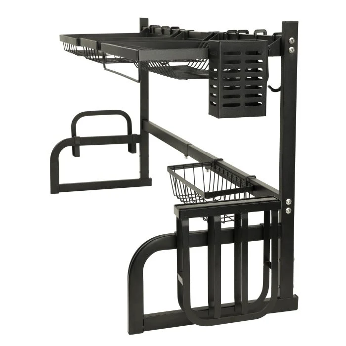Royalford Over-Sink Draining Rack - Durable Material with Length Adjustable Size 65-85 Cm | Dish Drainers Storage for Kitchen Counter with Utensil Holder, Glass, Plates, Bowls & More - Image 3