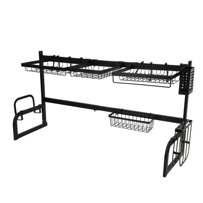 Royalford Over-Sink Draining Rack - Durable Material with Length Adjustable Size 65-85 Cm | Dish Drainers Storage for Kitchen Counter with Utensil Holder, Glass, Plates, Bowls & More - Image 4