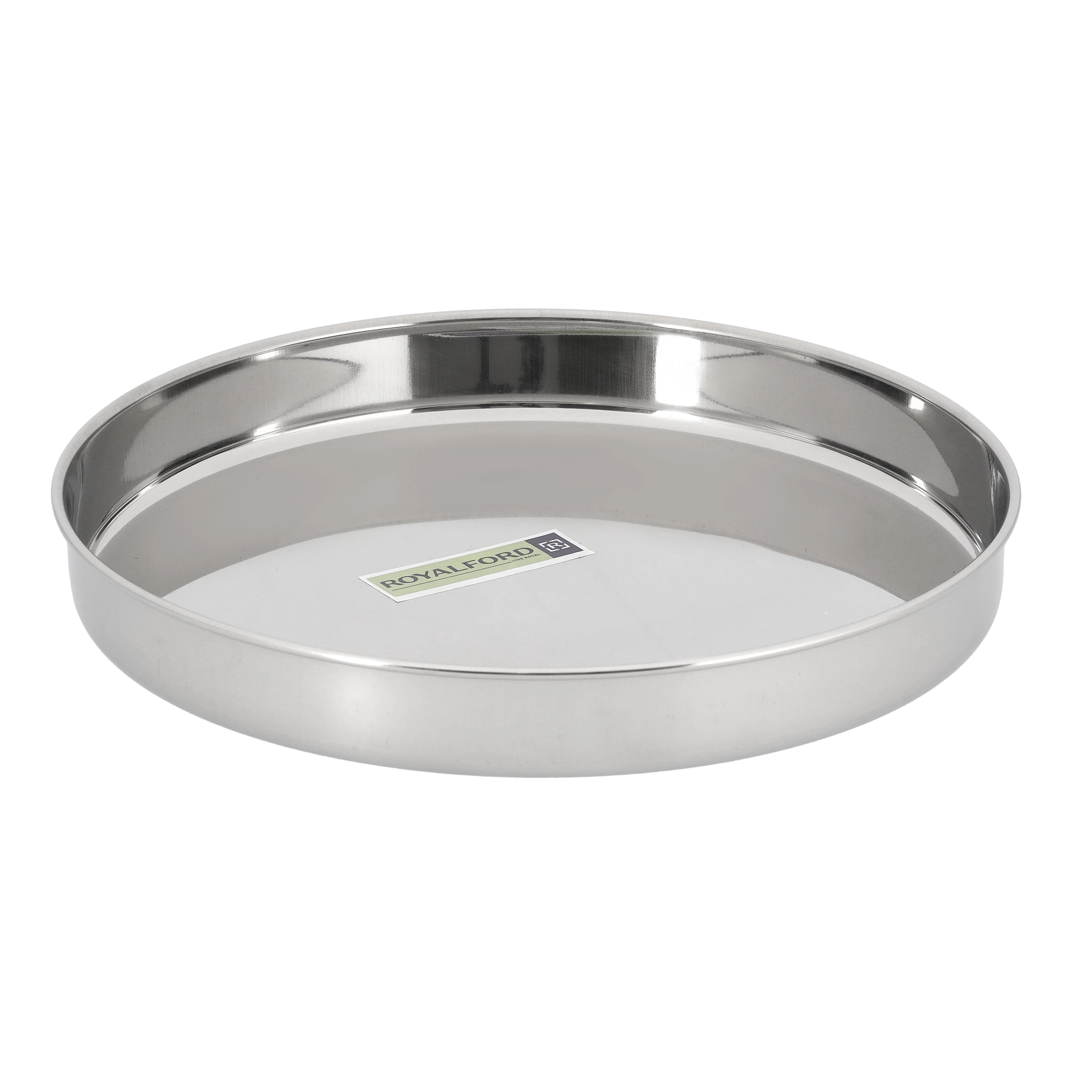 Royalford RF10158 Stainless Steel Khumcha Plate 24CM | Heavy Duty Round Serving Plate with Mirror Finish | Food Serving Plate for Dining, Kitchen & Restaurants Use - Image 3